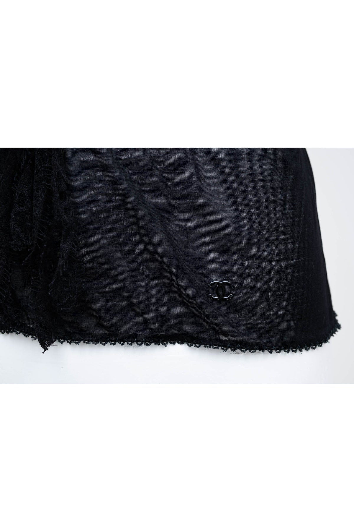 Chanel Black Lace Trim Cami Top Size 40 2005C