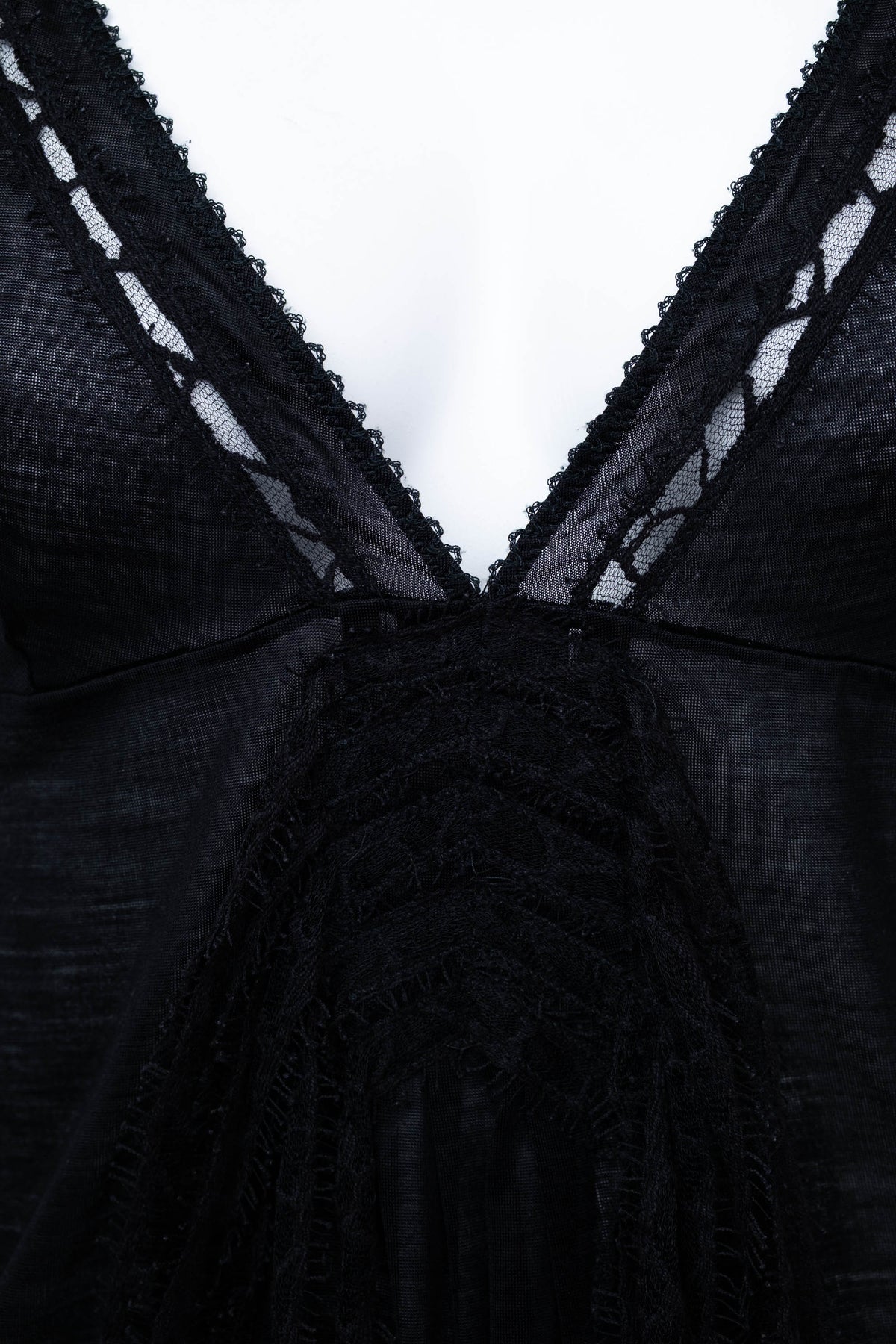 Chanel Black Lace Trim Cami Top Size 40 2005C