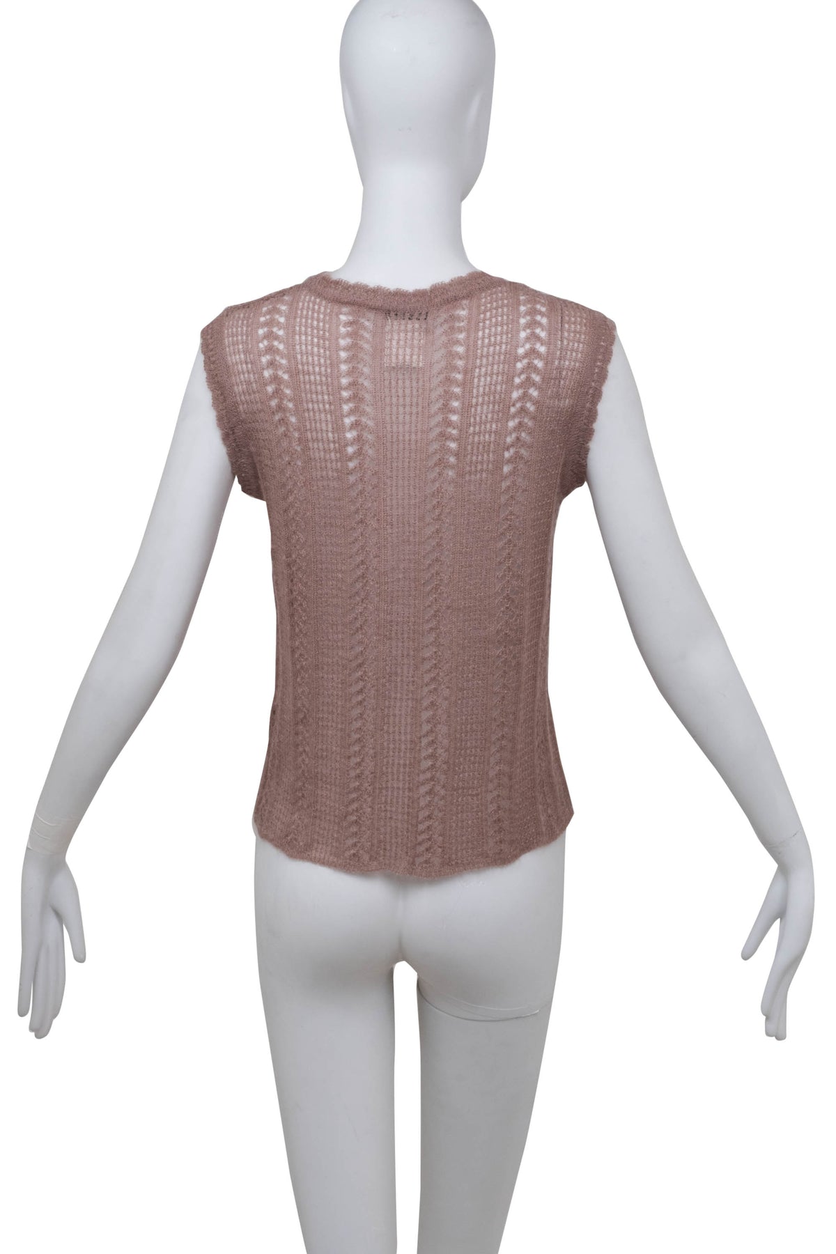 Chanel Taupe Mohair open weave knit vest 2000A