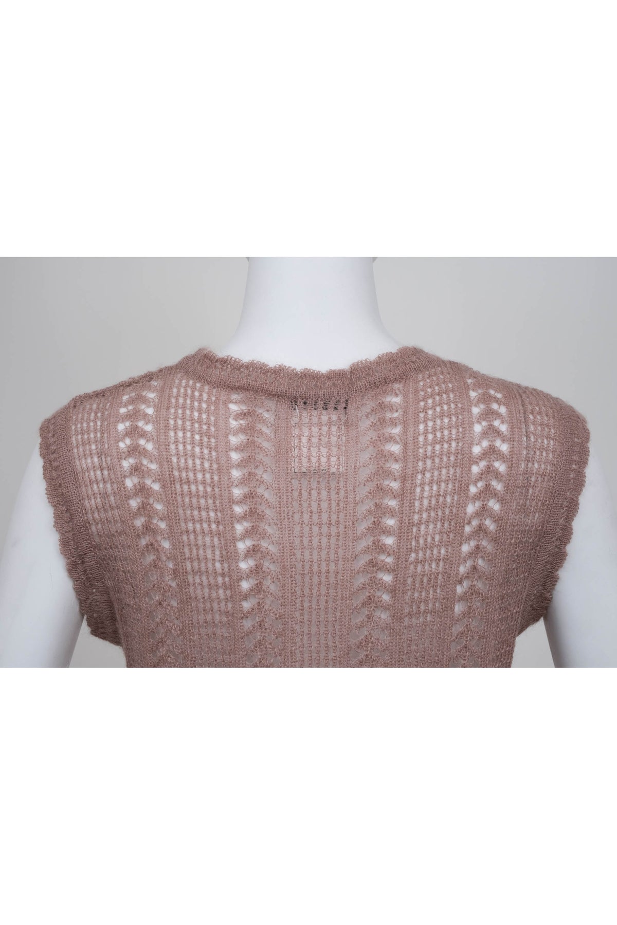 Chanel Taupe Mohair open weave knit vest 2000A