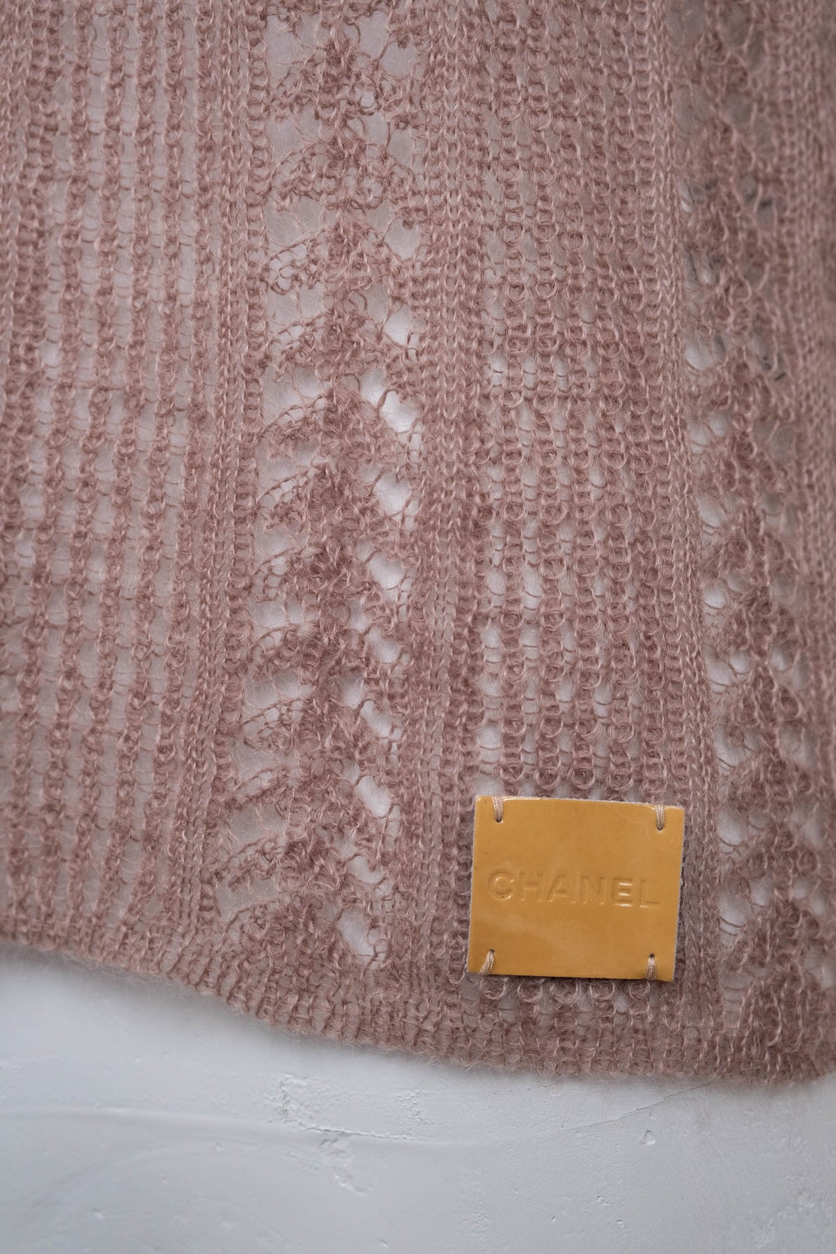 Chanel Taupe Mohair open weave knit vest 2000A