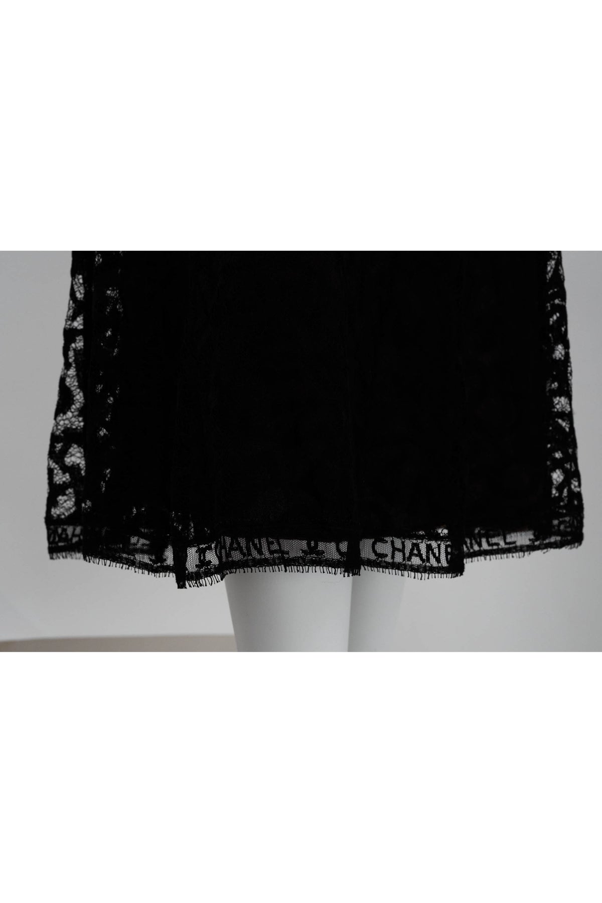 Chanel Black Lace Wiggle Skirt Size 36
