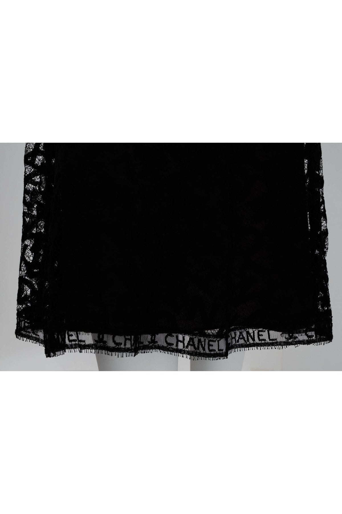 Chanel Black Lace Wiggle Skirt Size 36