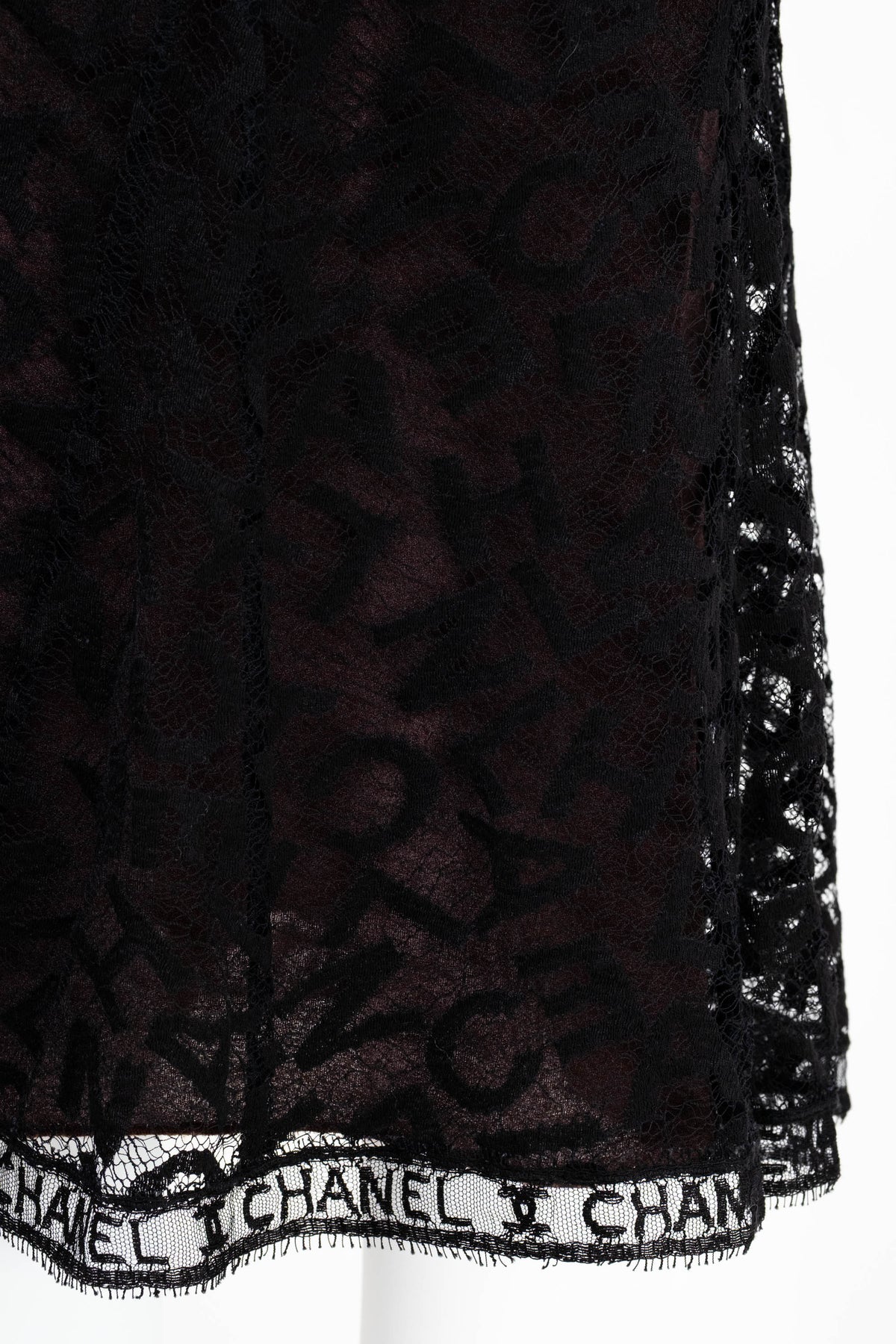 Chanel Black Lace Wiggle Skirt Size 36