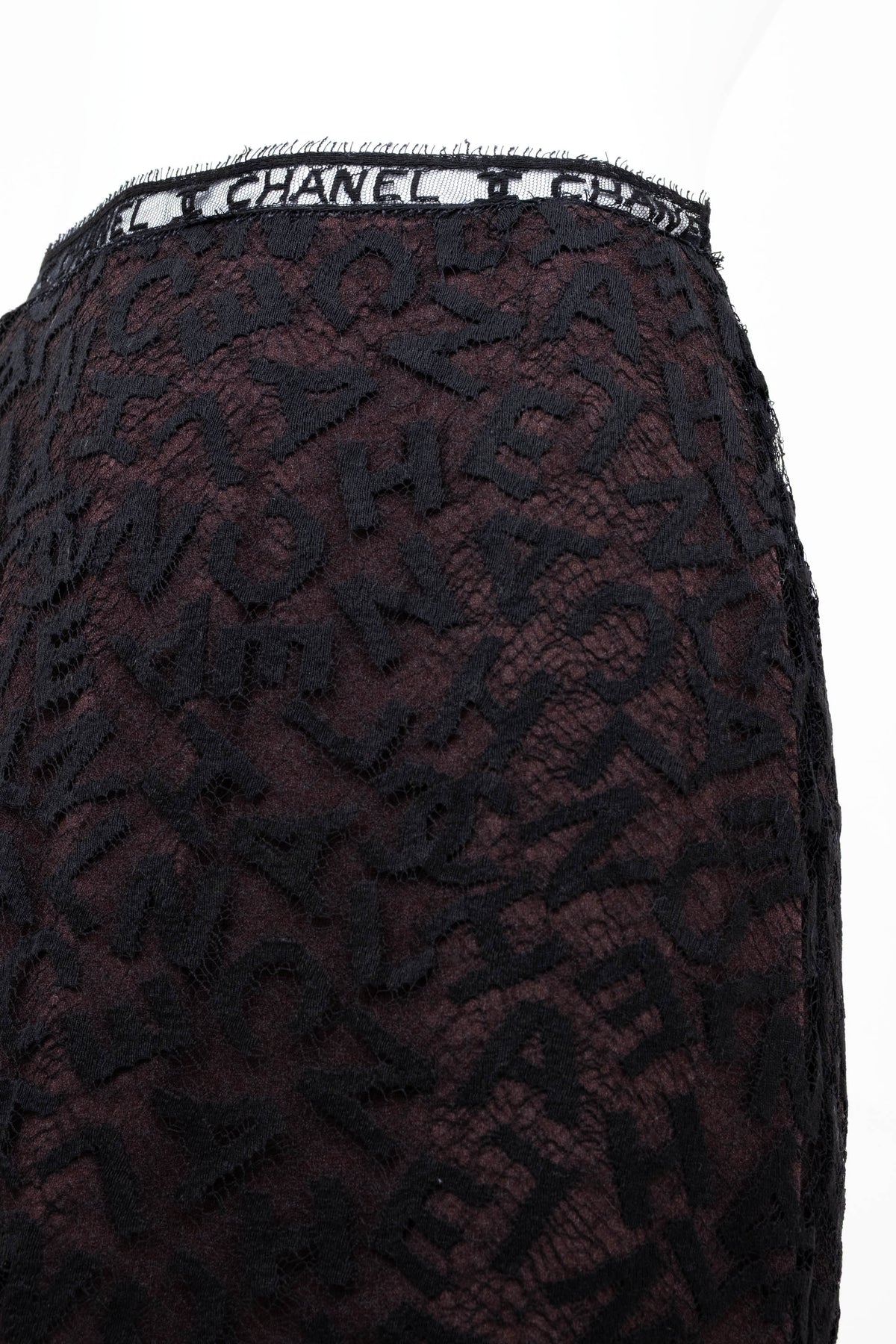 Chanel Black Lace Wiggle Skirt Size 36