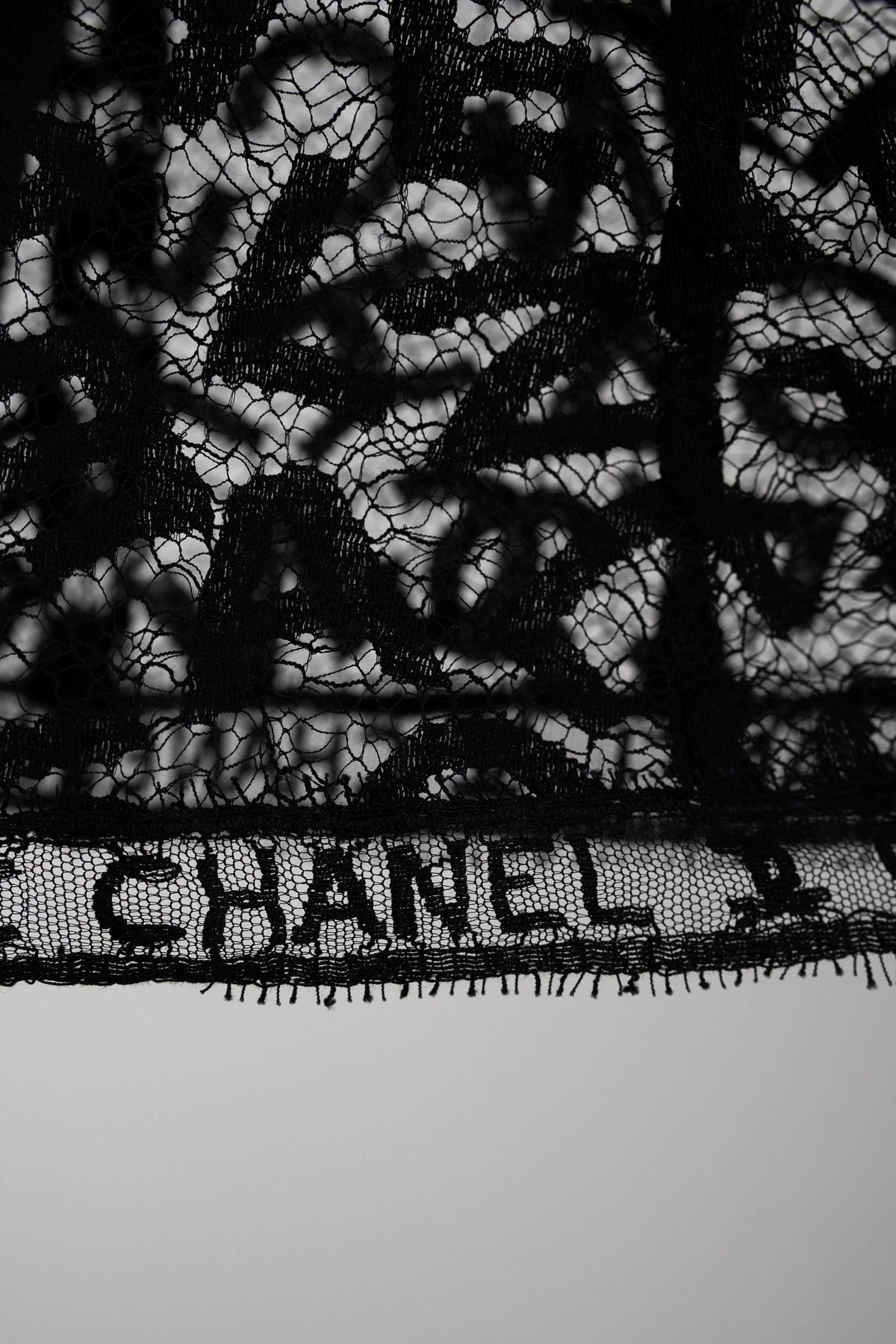 Chanel Black Lace Wiggle Skirt Size 36