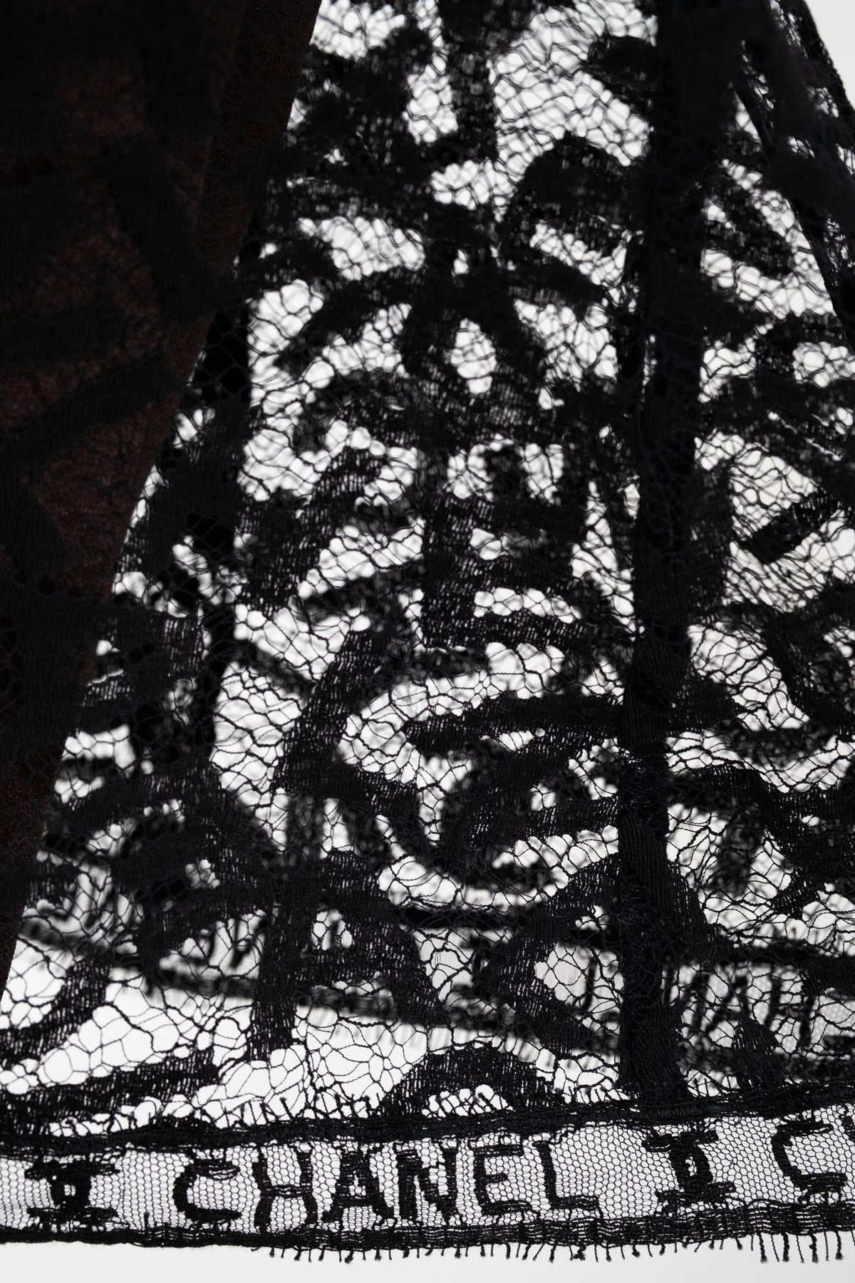 Chanel Black Lace Wiggle Skirt Size 36