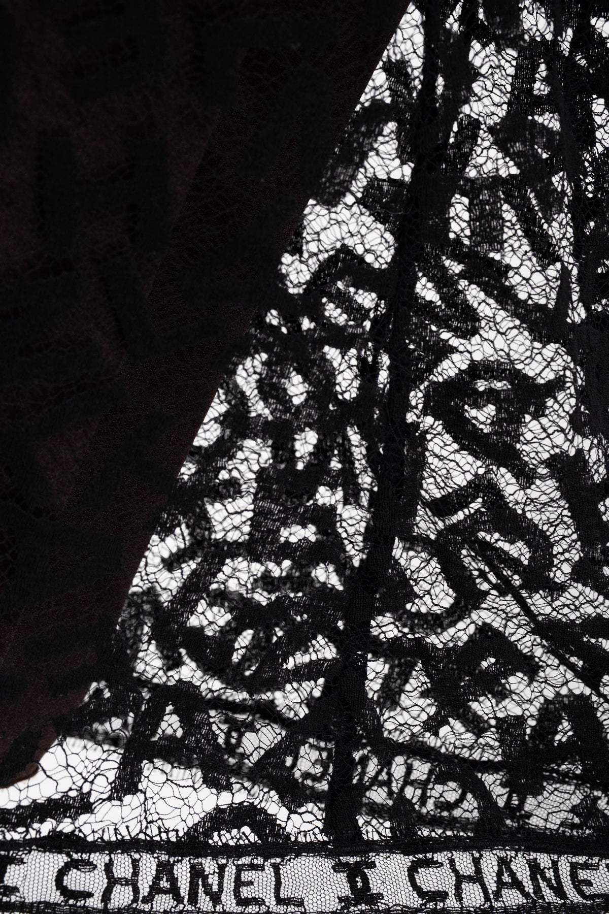 Chanel Black Lace Wiggle Skirt Size 36