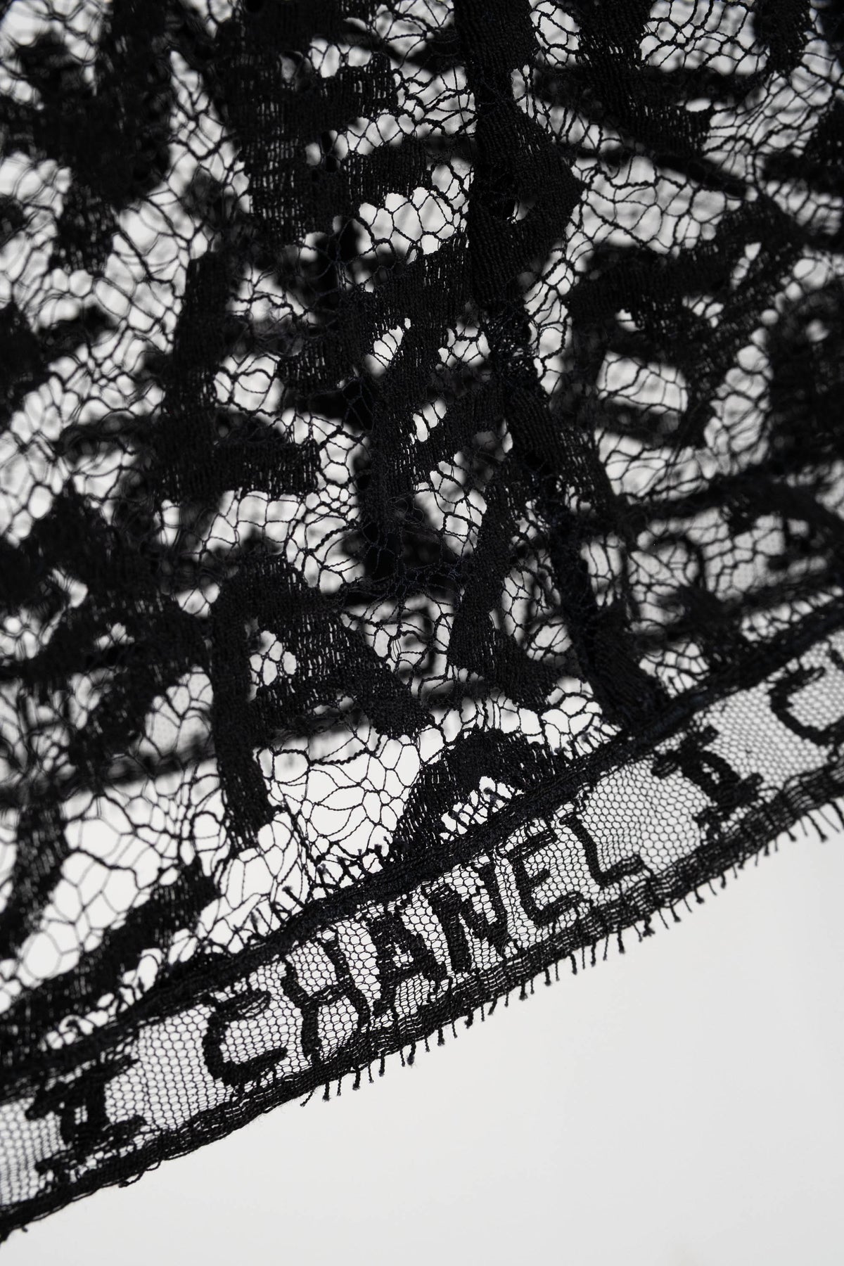 Chanel Black Lace Wiggle Skirt Size 36