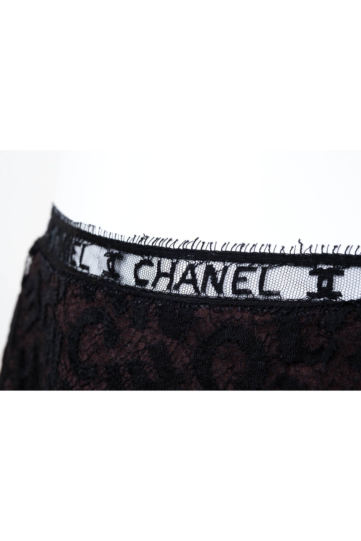 Chanel Black Lace Wiggle Skirt Size 36