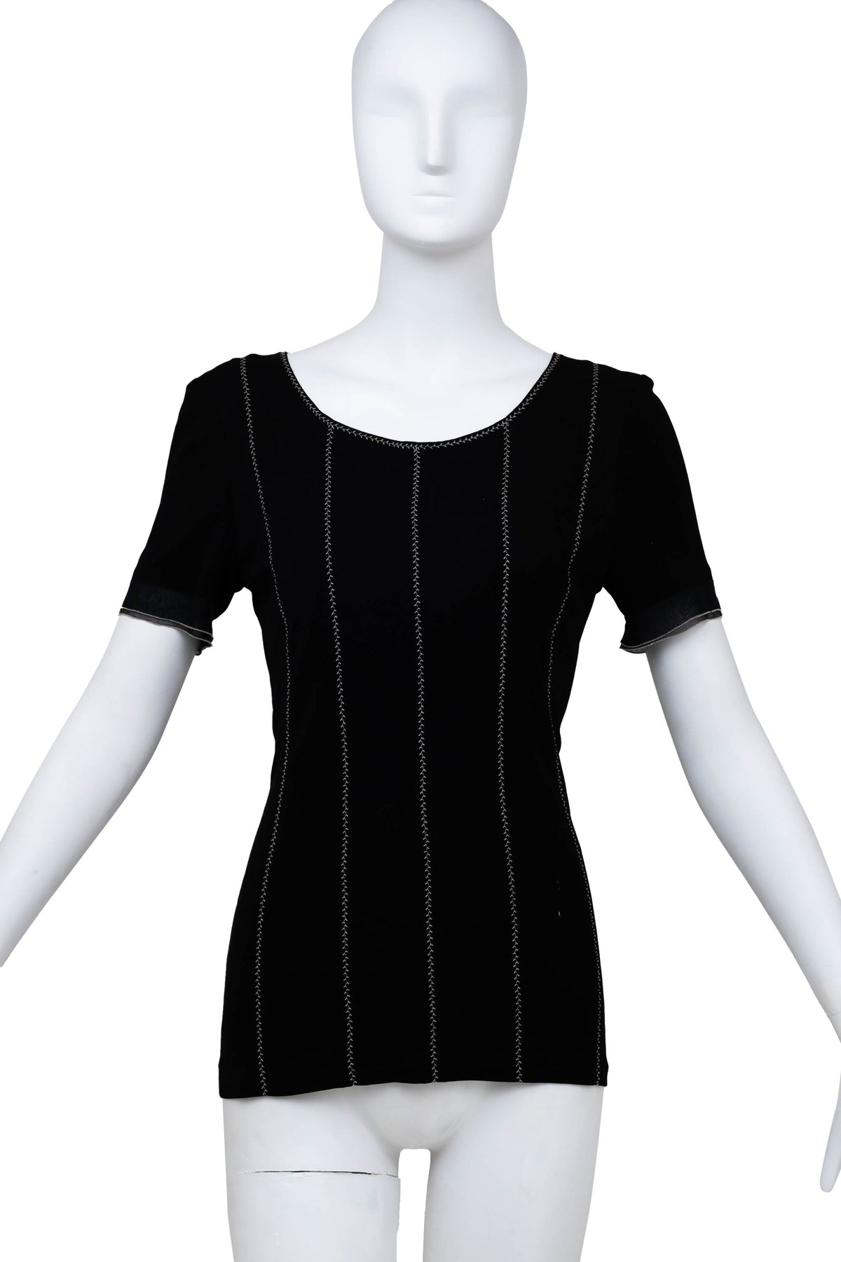 Chanel Black with white stitch detail shirt and bottoms set Size 38 2002P