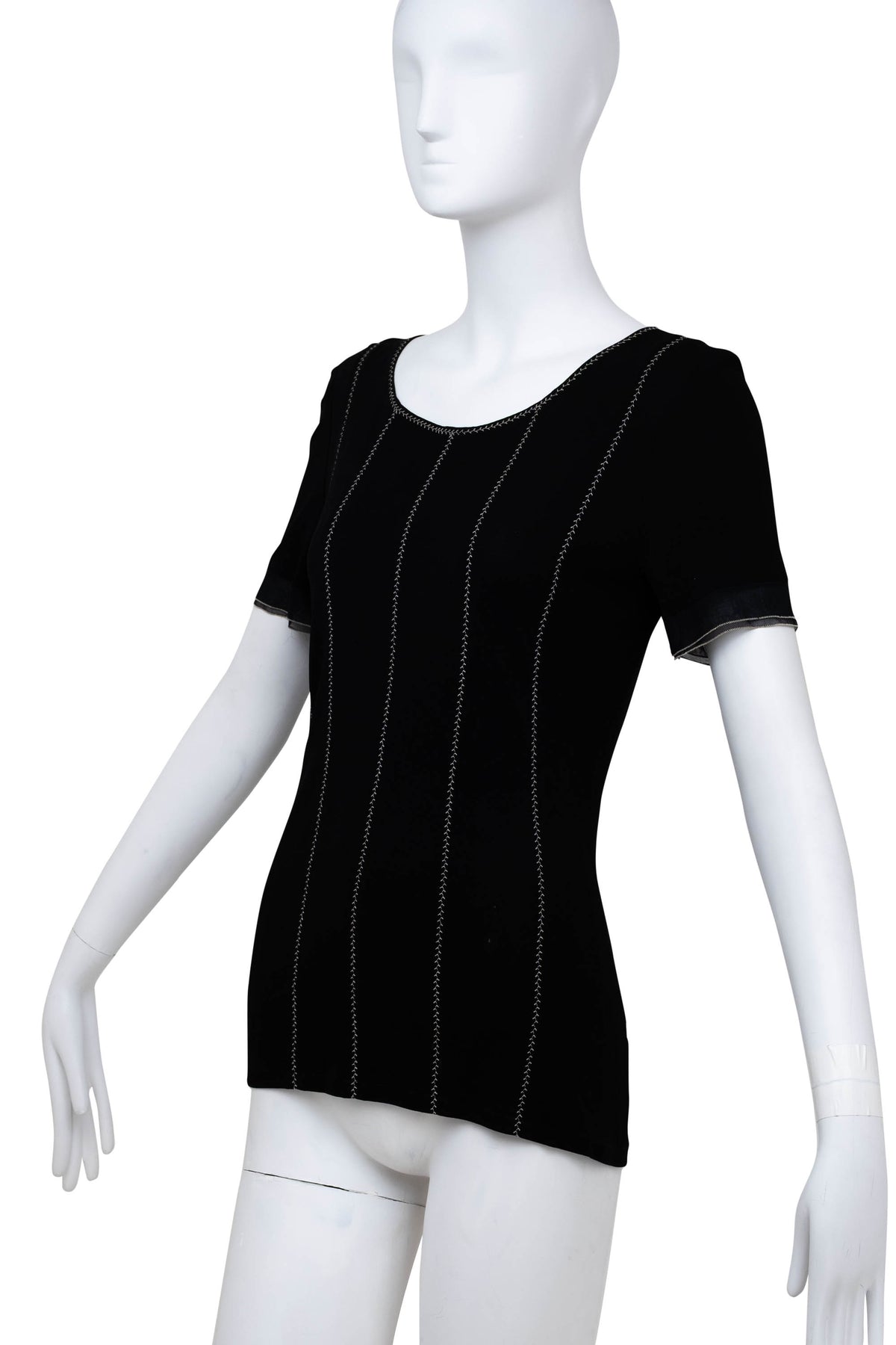Chanel Black with white stitch detail shirt and bottoms set Size 38 2002P