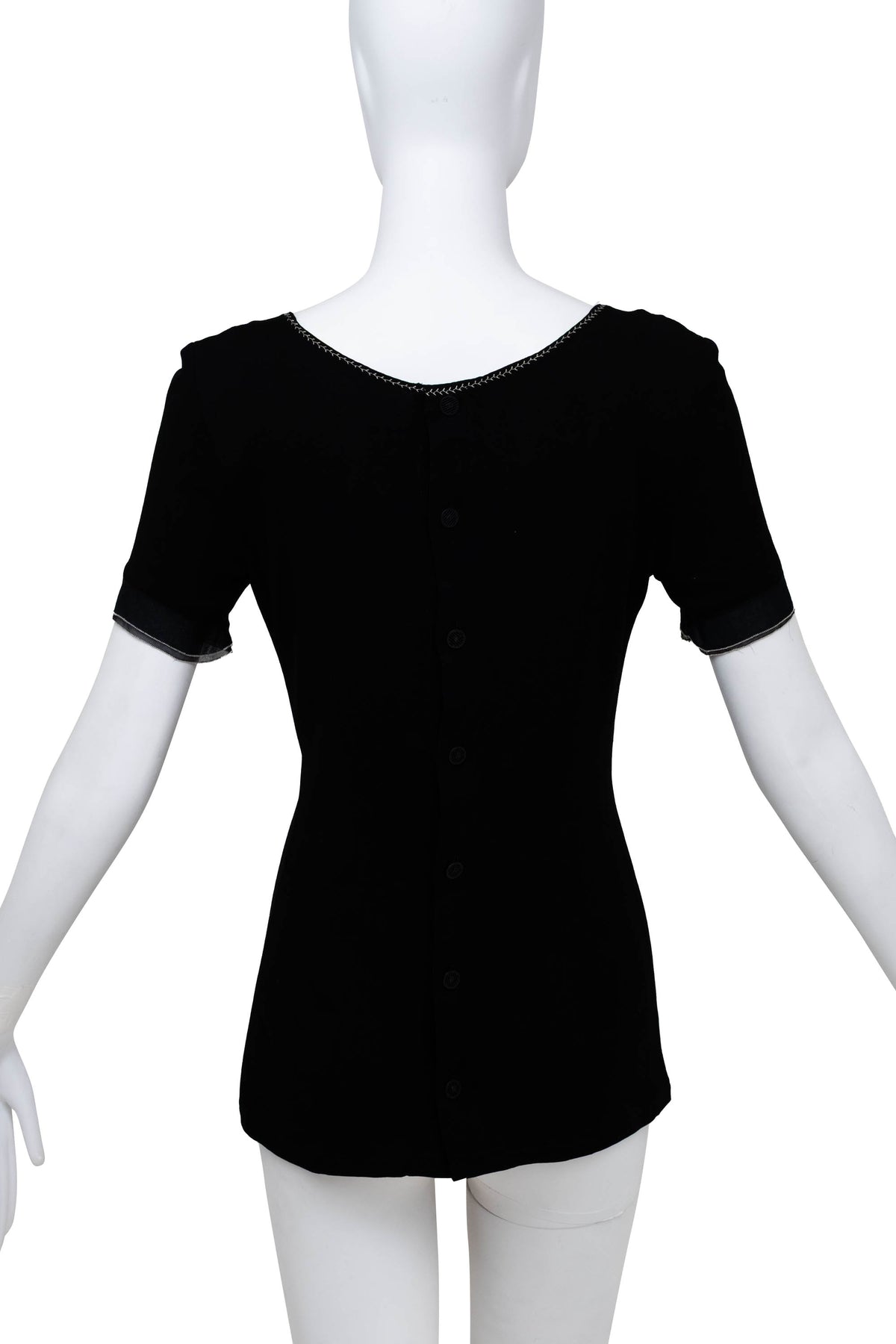 Chanel Black with white stitch detail shirt and bottoms set Size 38 2002P