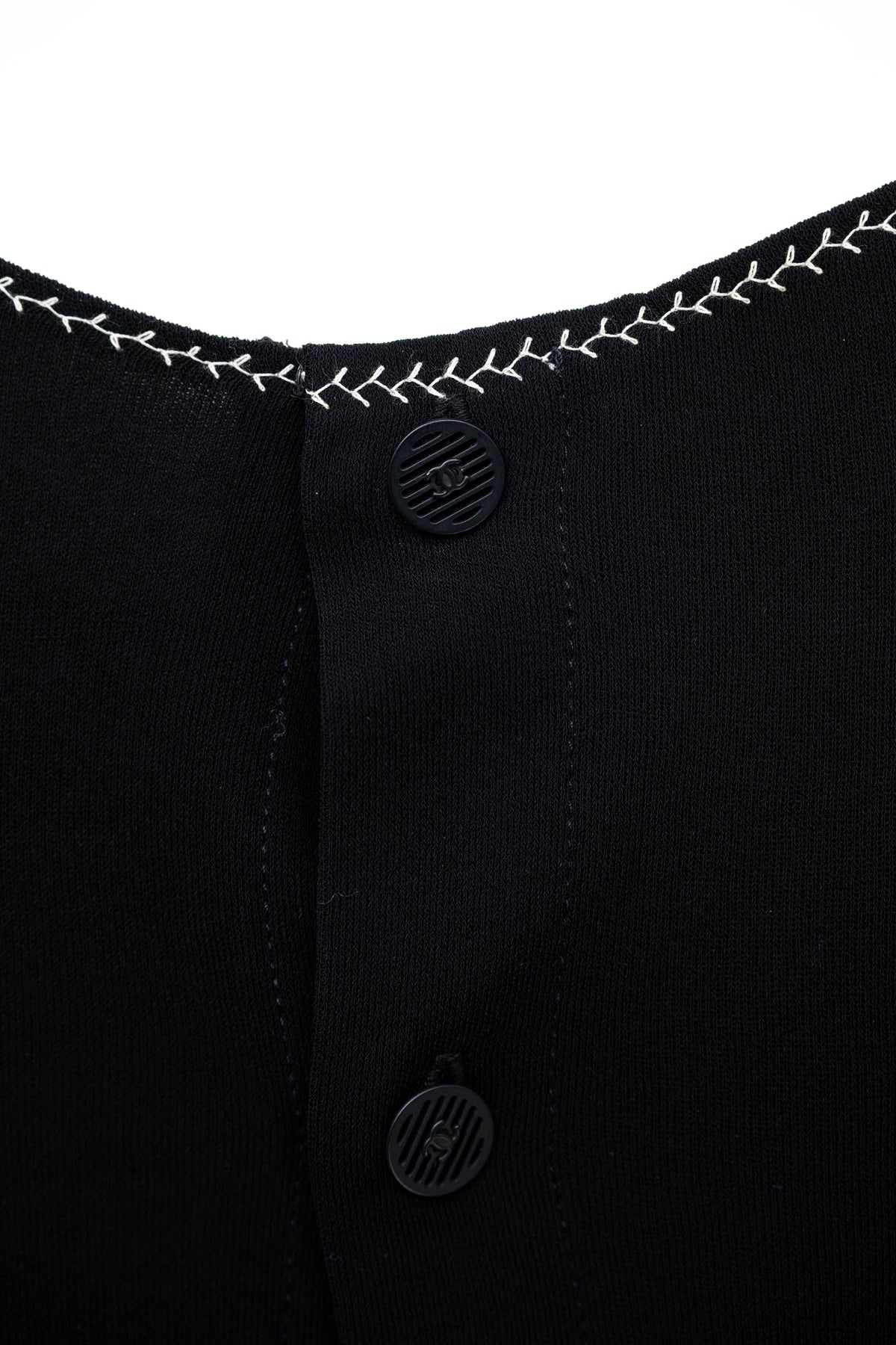Chanel Black with white stitch detail shirt and bottoms set Size 38 2002P