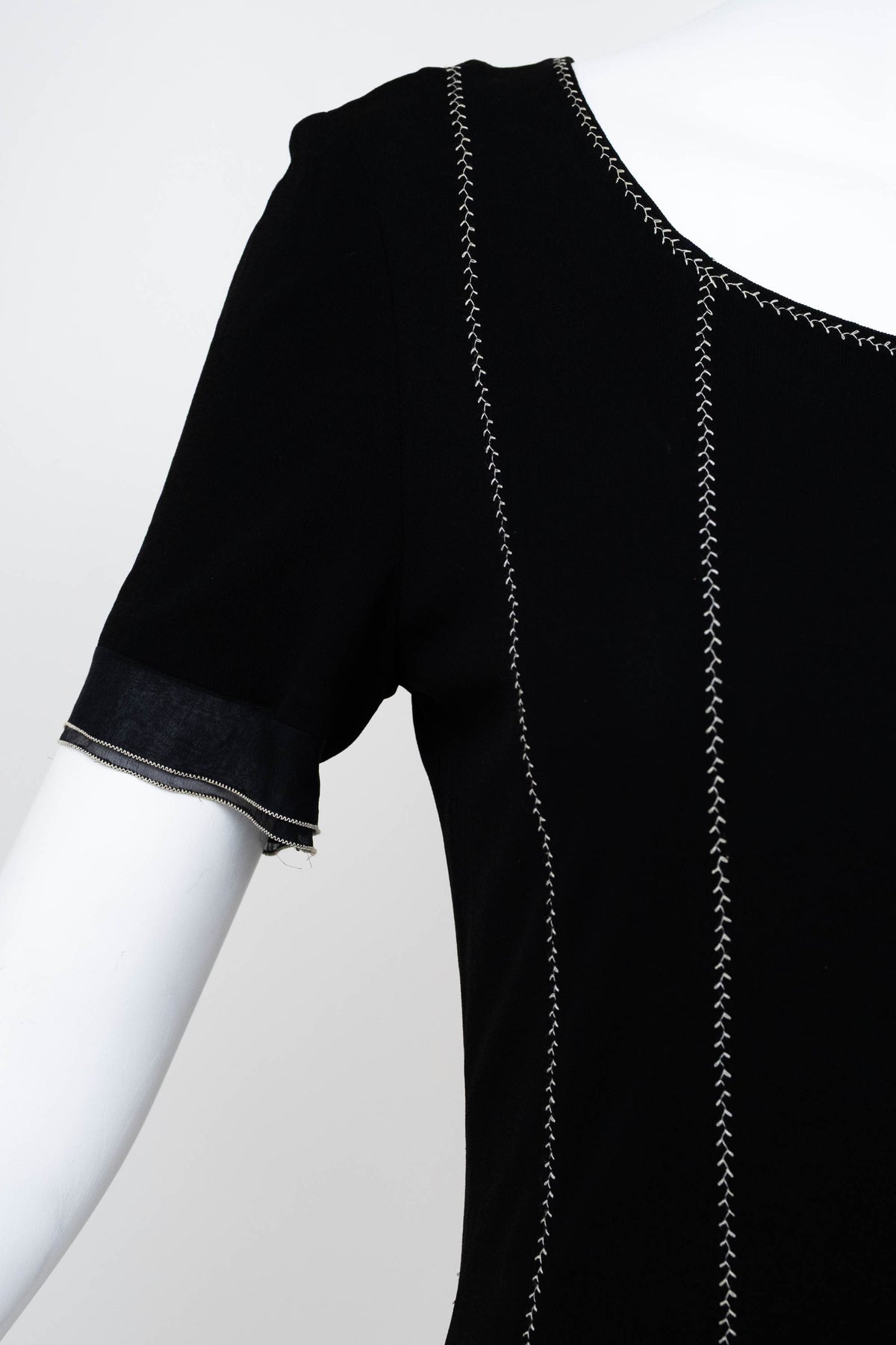 Chanel Black with white stitch detail shirt and bottoms set Size 38 2002P