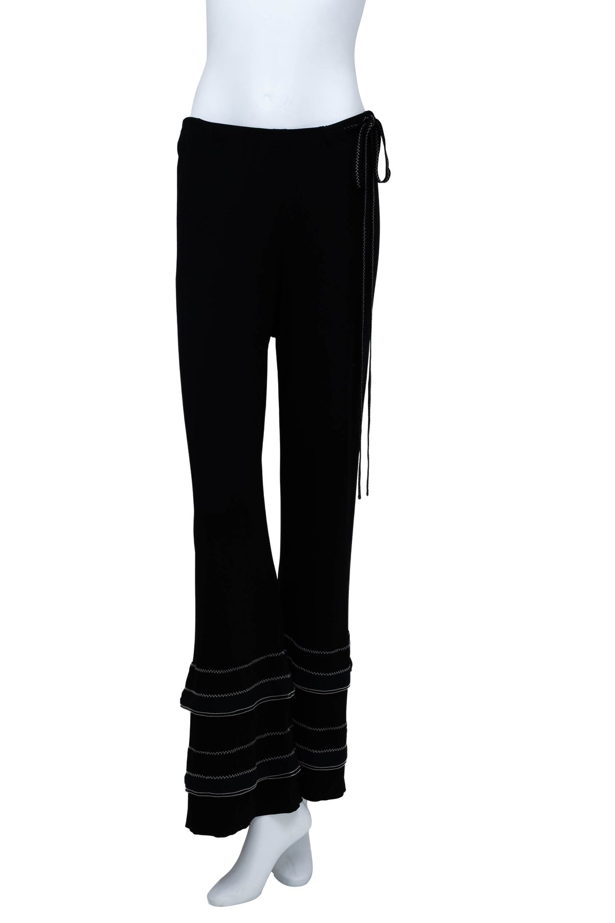 Chanel Black with white stitch detail shirt and bottoms set Size 38 2002P