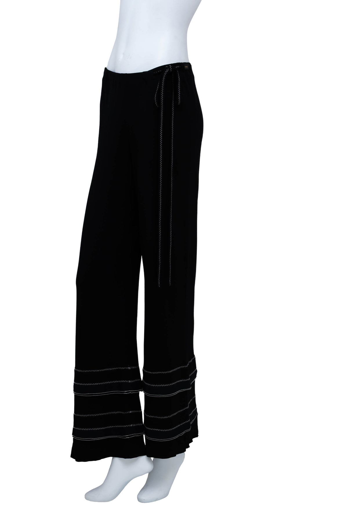 Chanel Black with white stitch detail shirt and bottoms set Size 38 2002P