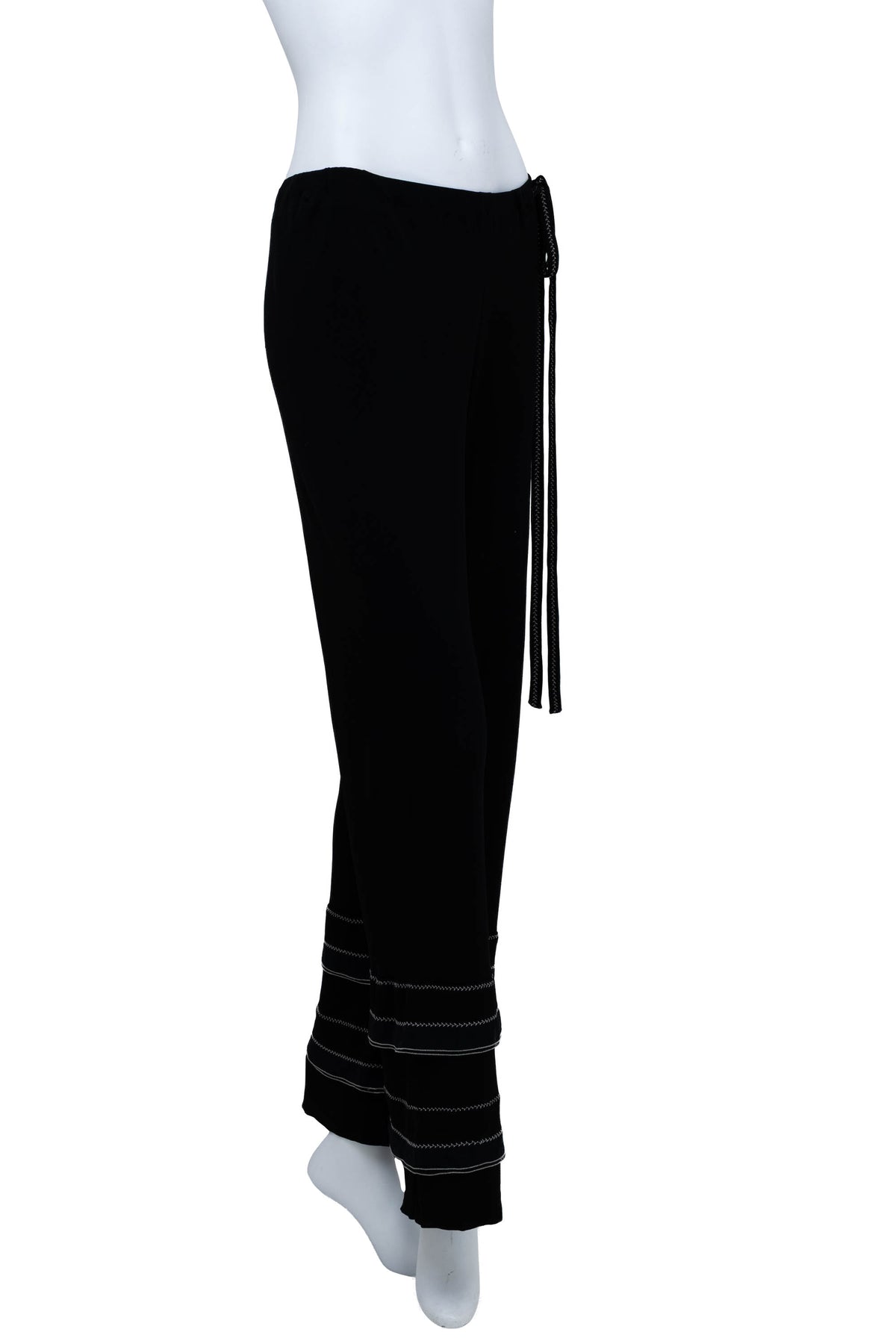 Chanel Black with white stitch detail shirt and bottoms set Size 38 2002P