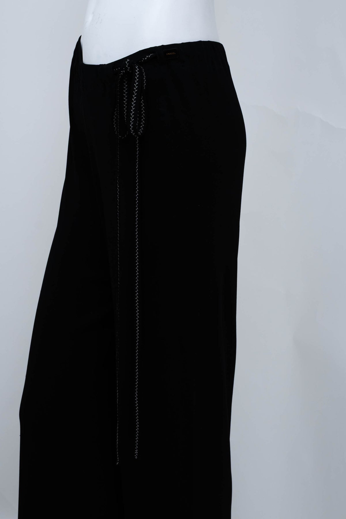 Chanel Black with white stitch detail shirt and bottoms set Size 38 2002P