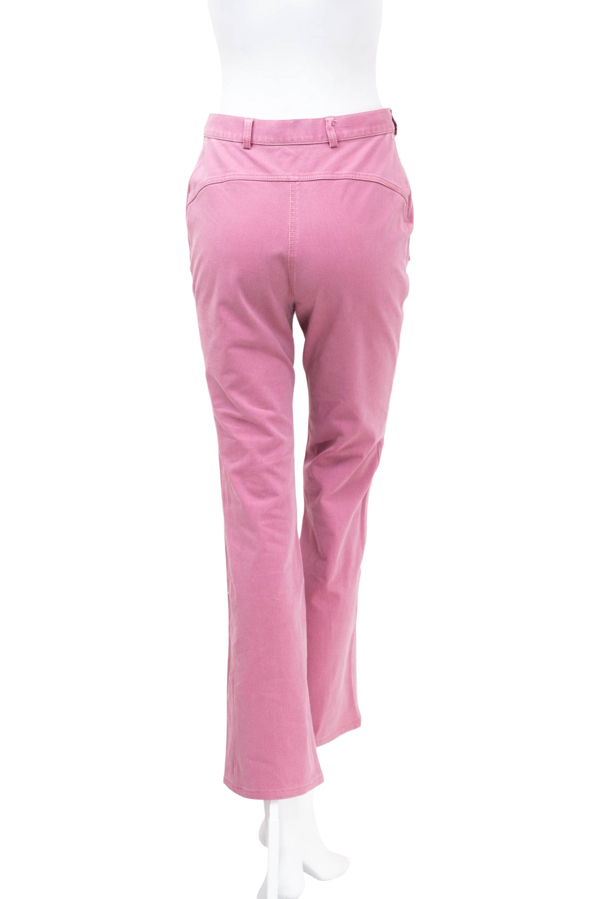 Chanel pink denim Quilted Pocket Flare Jeans 2004C