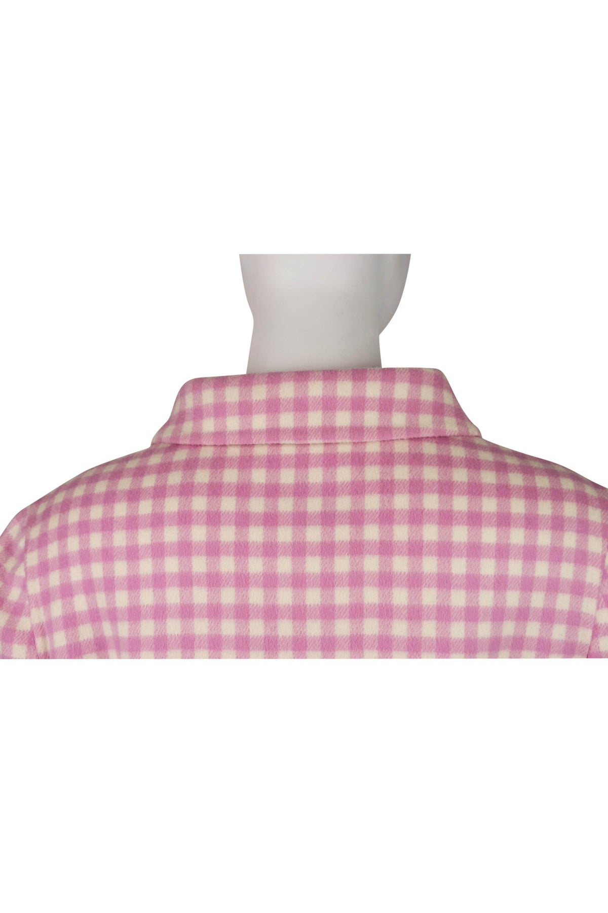 Prada Pink and White Gingham Wool Coat