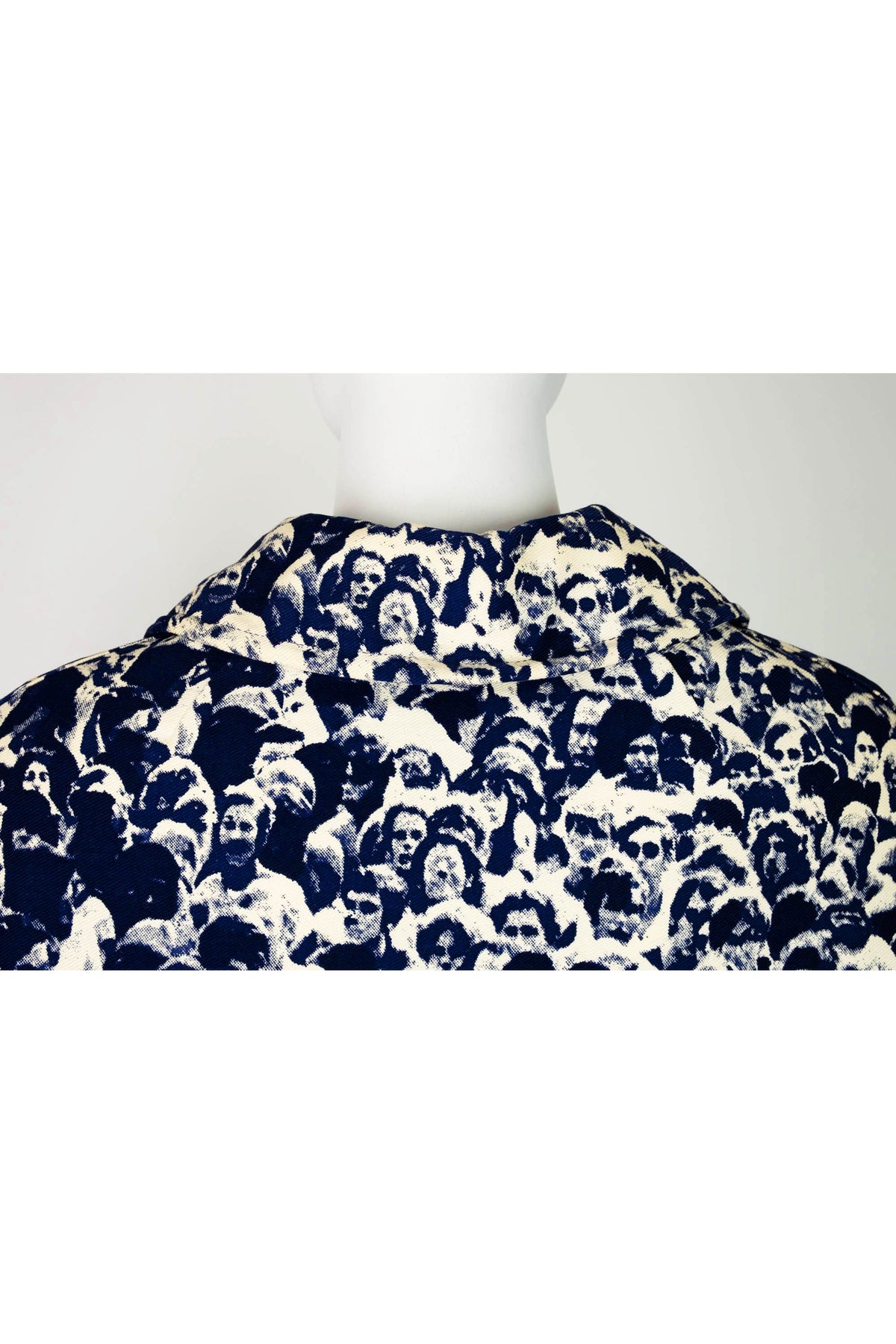 Baron Wolman Woodstock Crowd Photo Print Blue White Ring Zipper Cape 1960s