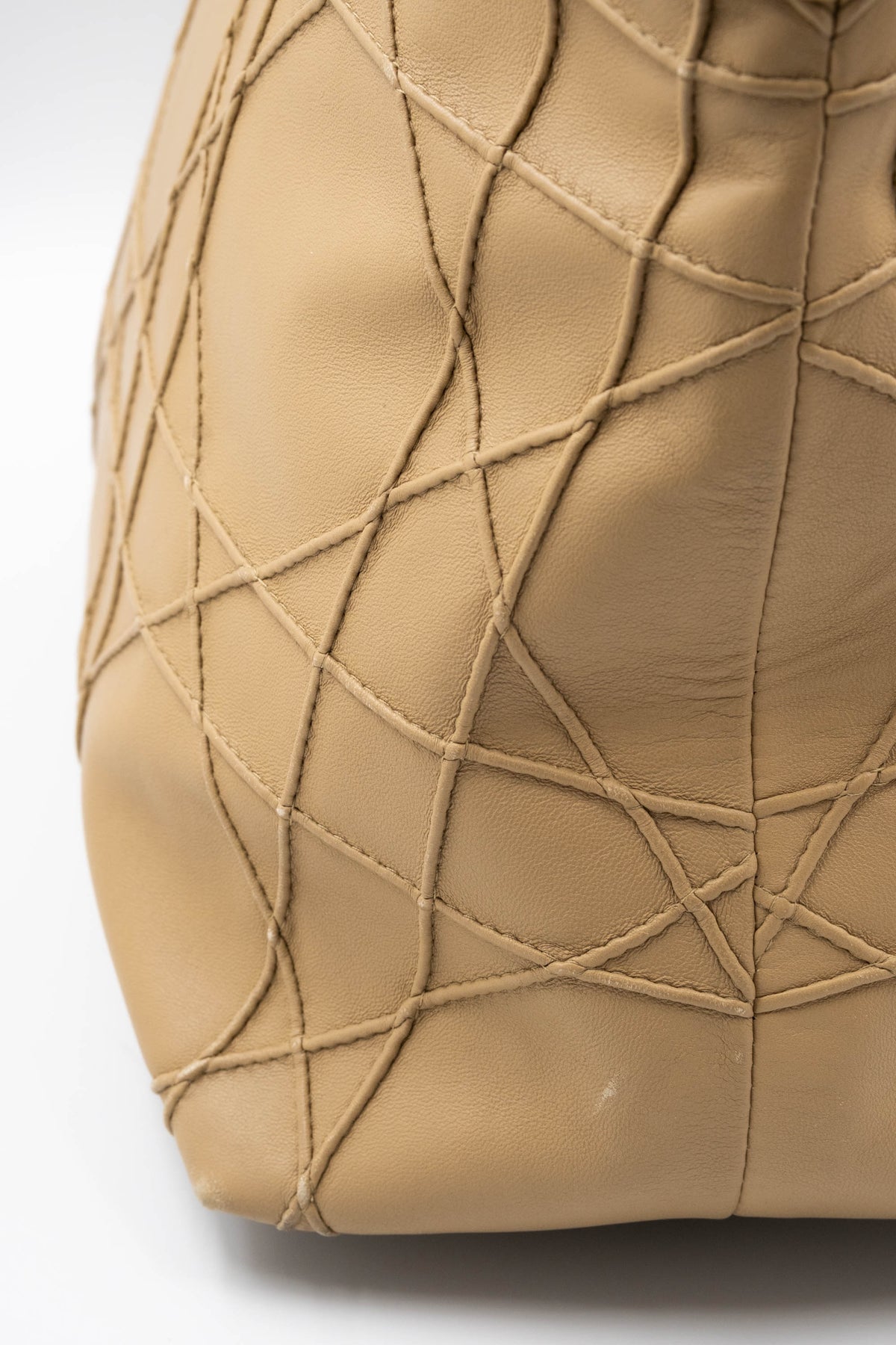 Christian Dior Tan Embossed Cannage Stitch Lady Dior Shoulder Purse