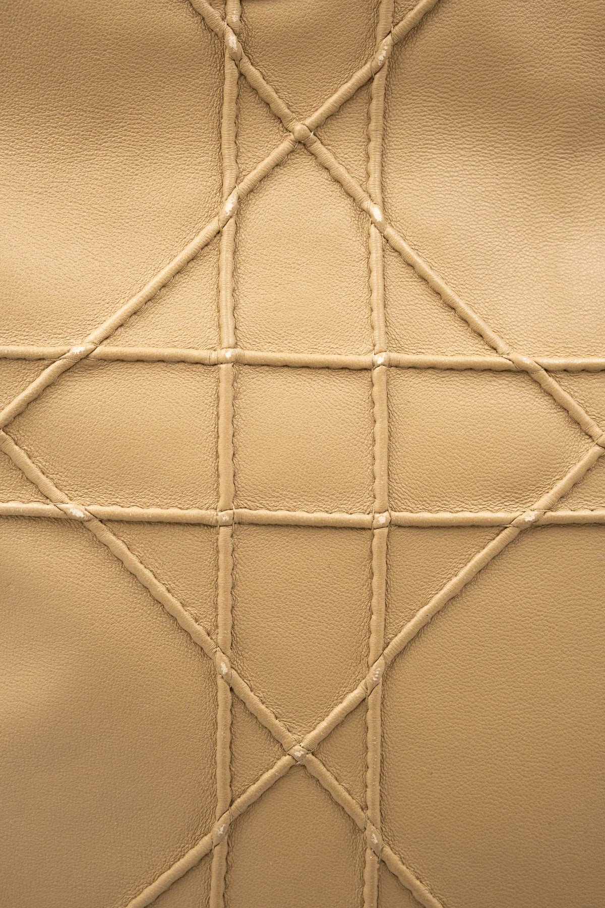 Christian Dior Tan Embossed Cannage Stitch Lady Dior Shoulder Purse