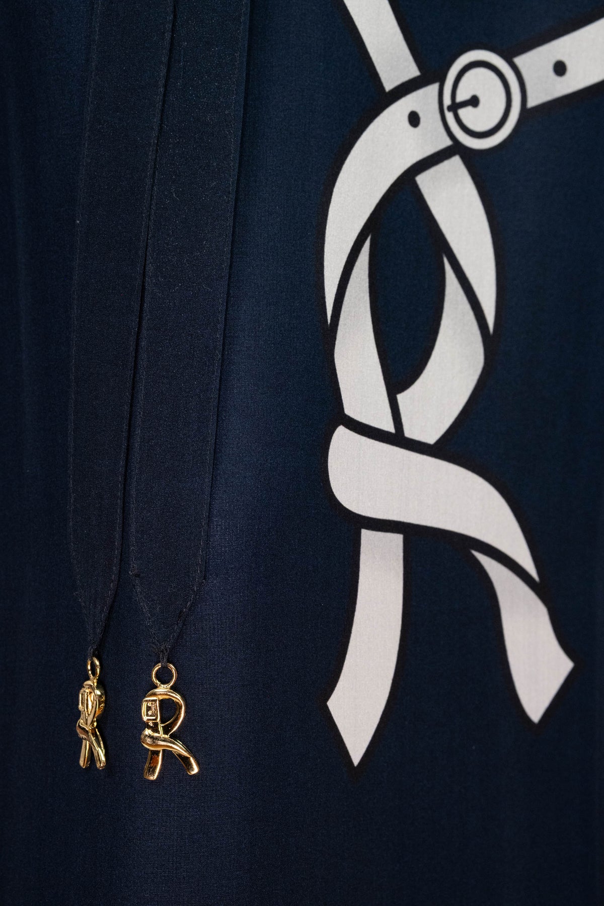 Roberta di Camerino Navy Tromp L&#39;oeil Ribbon 3/4 Sleeveless Maxi Dress 1970s Size M