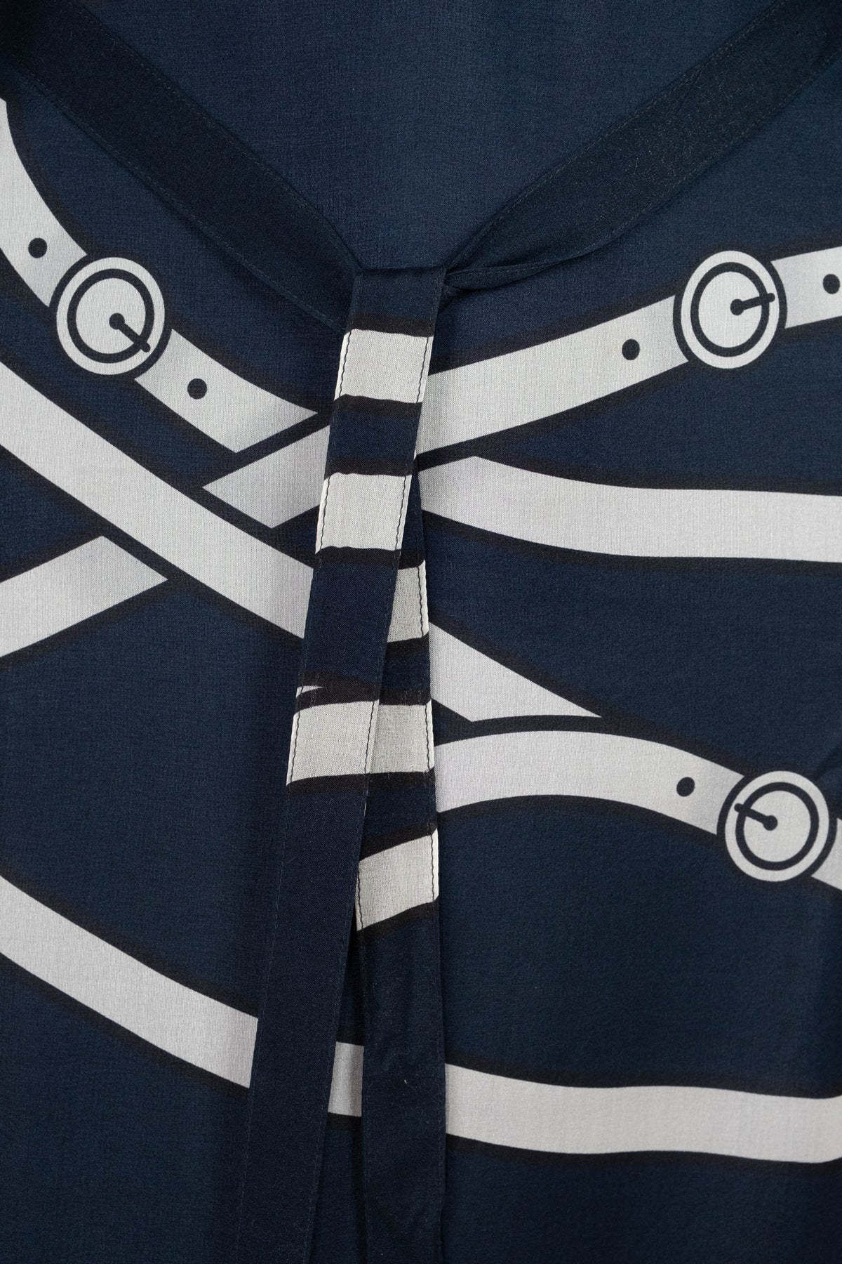Roberta di Camerino Navy Tromp L&#39;oeil Ribbon 3/4 Sleeveless Maxi Dress 1970s Size M