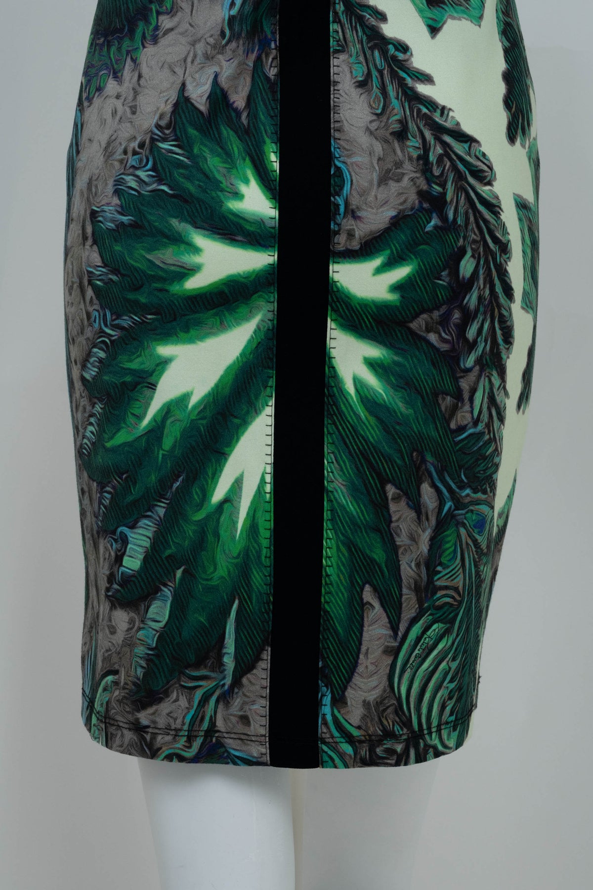 Roberto Cavalli Blue and Green Floral Print Sleeveless Dress