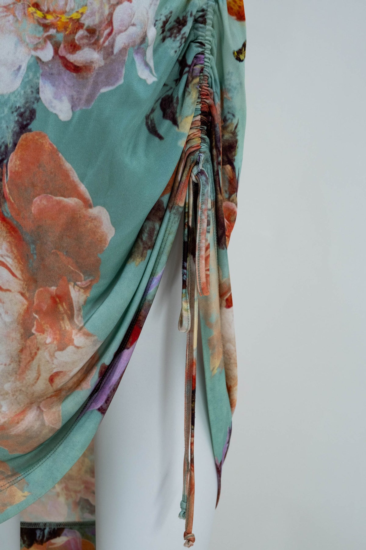 Jean Paul Gaultier Light Blue and Orange Print Knit Dress Size M