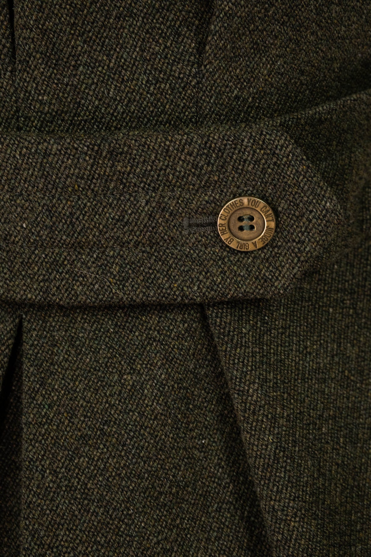 Moschino Olive Green Belted Back Wool Proper Coat Size 8