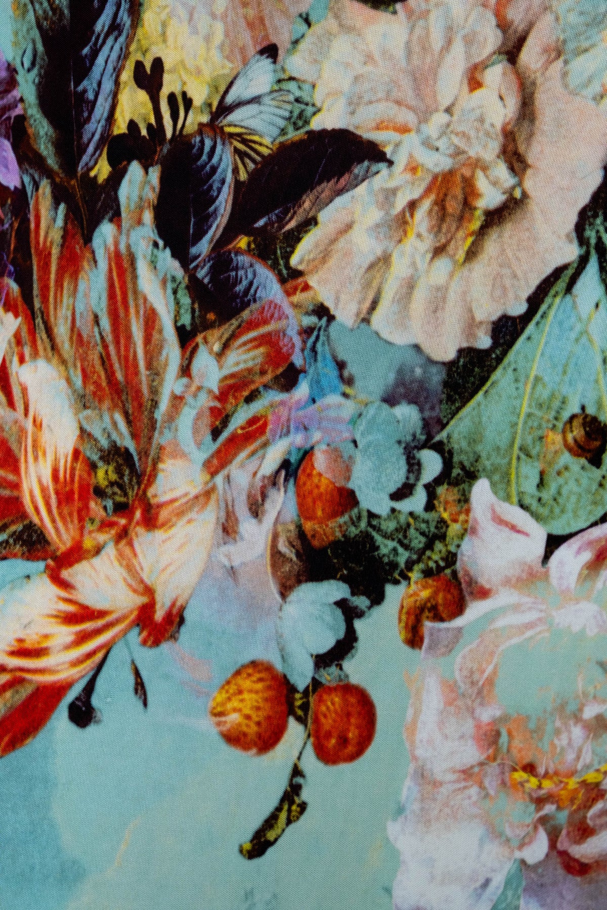 Jean Paul Gaultier Light Blue and Orange Print Knit Dress Size M