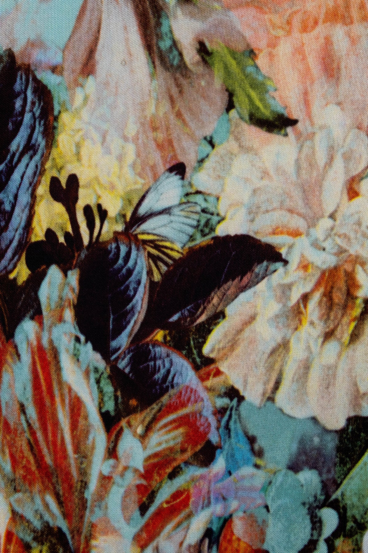 Jean Paul Gaultier Light Blue and Orange Print Knit Dress Size M