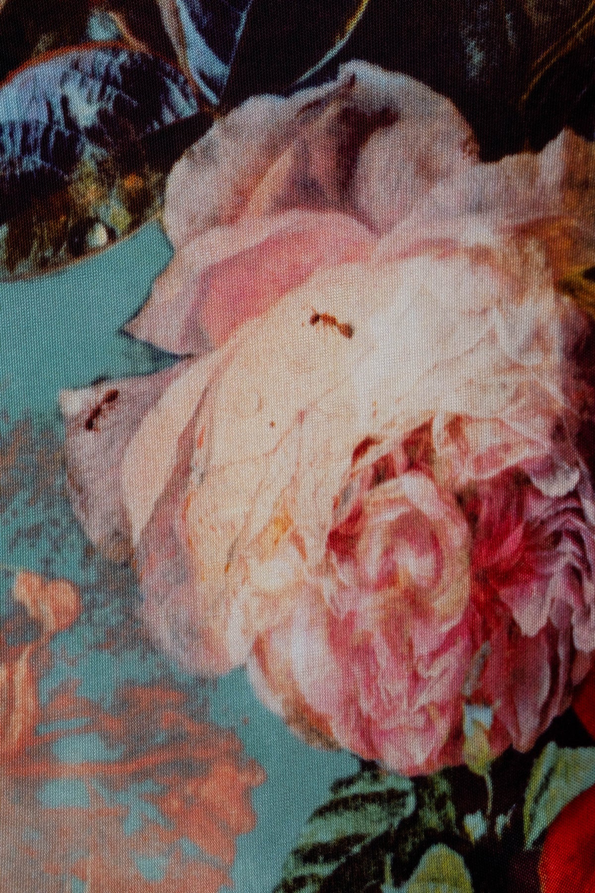 Jean Paul Gaultier Light Blue and Orange Print Knit Dress Size M