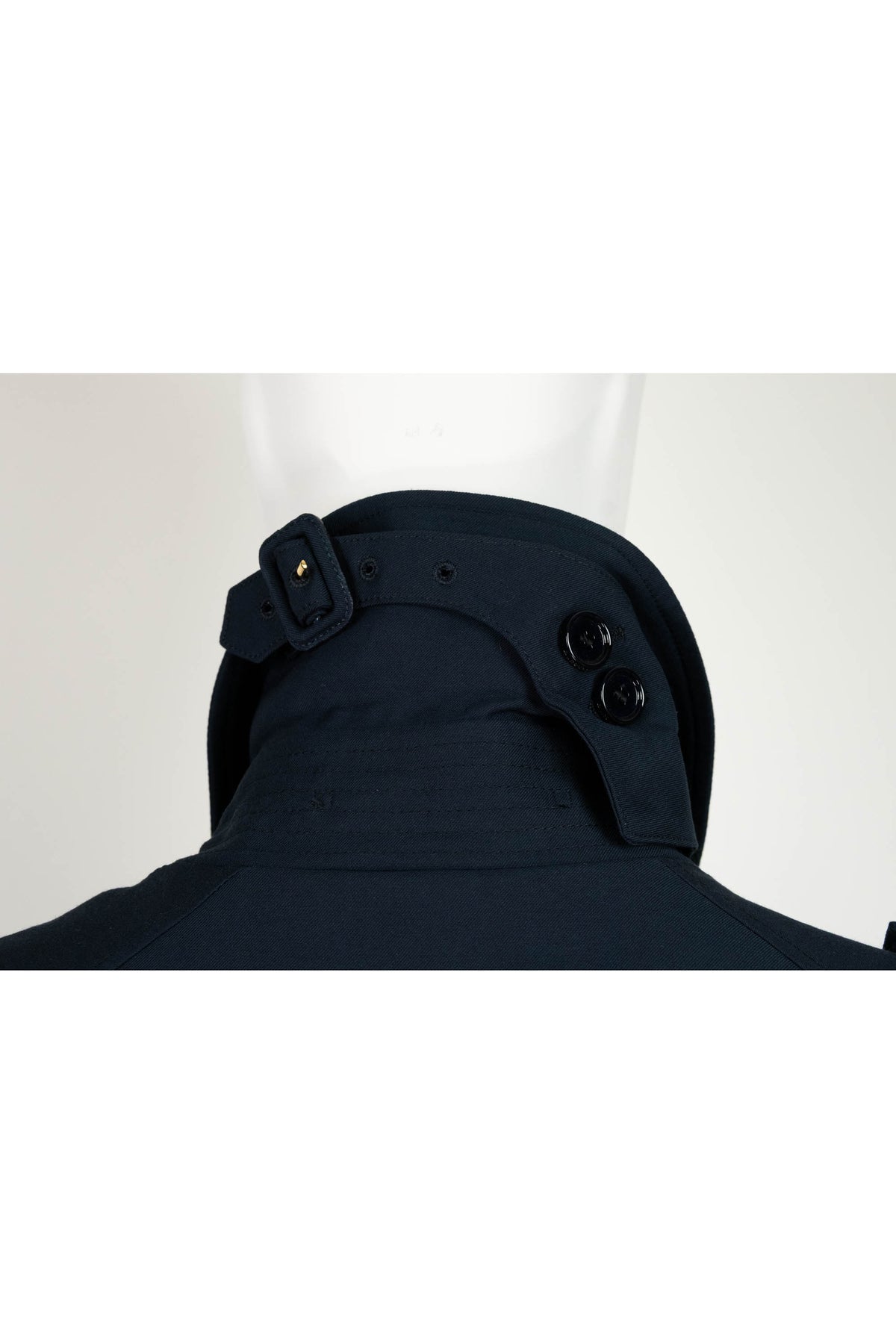 Burberry London Navy Gabradine Gold Cufflink Buttons Coat Size 42