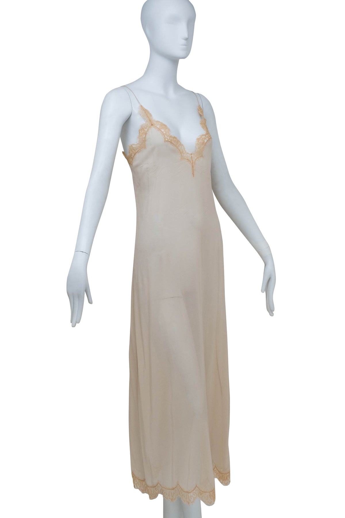 Gucci Cream Chiffon Floral Print Pleated Skirt Maxi Dress 2016 Size 42/6