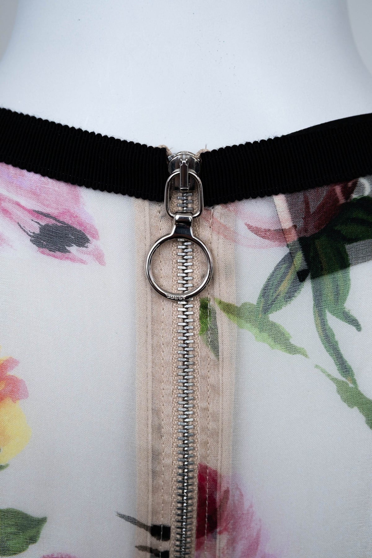 Gucci Cream Chiffon Floral Print Pleated Skirt Maxi Dress 2016 Size 42/6