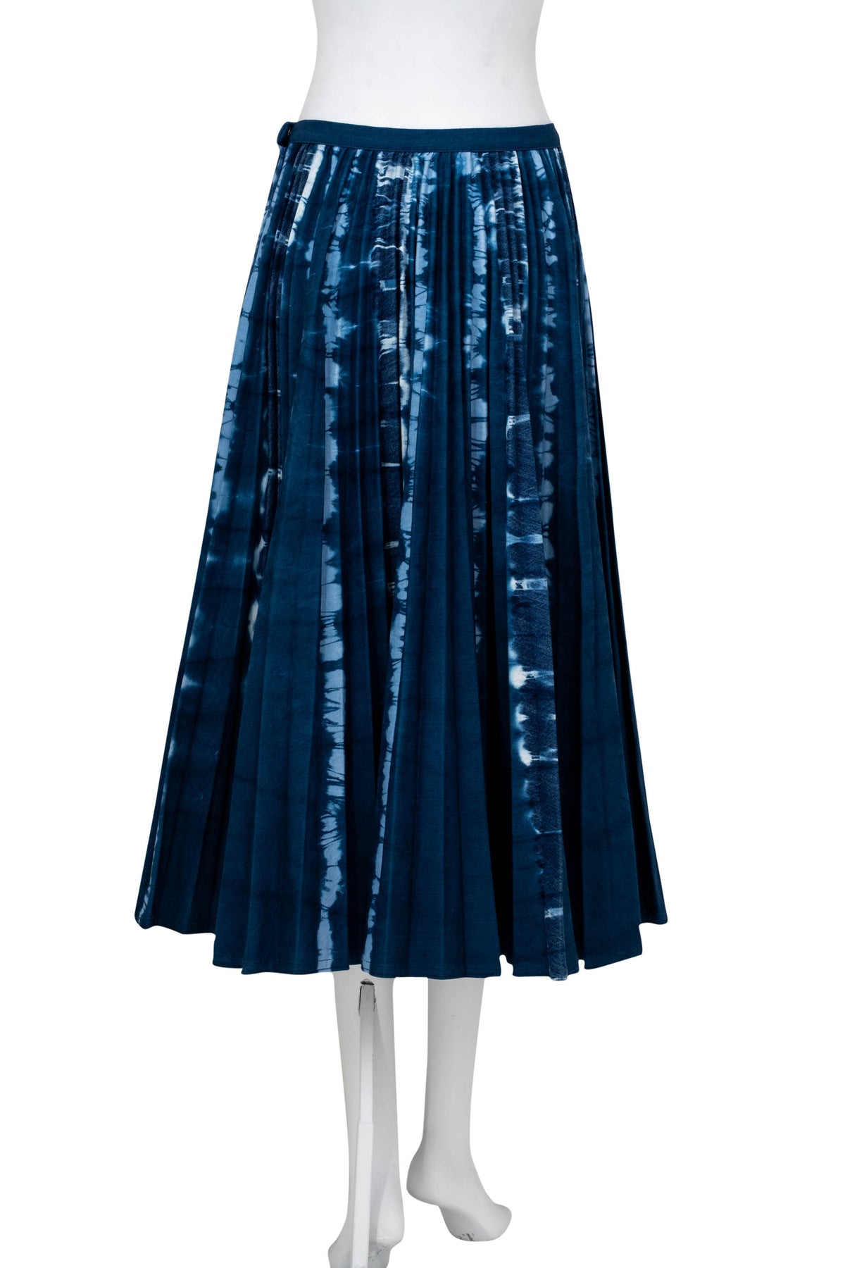Christian Dior Blue Denim Pleated Dip Dye Skirt Size 4
