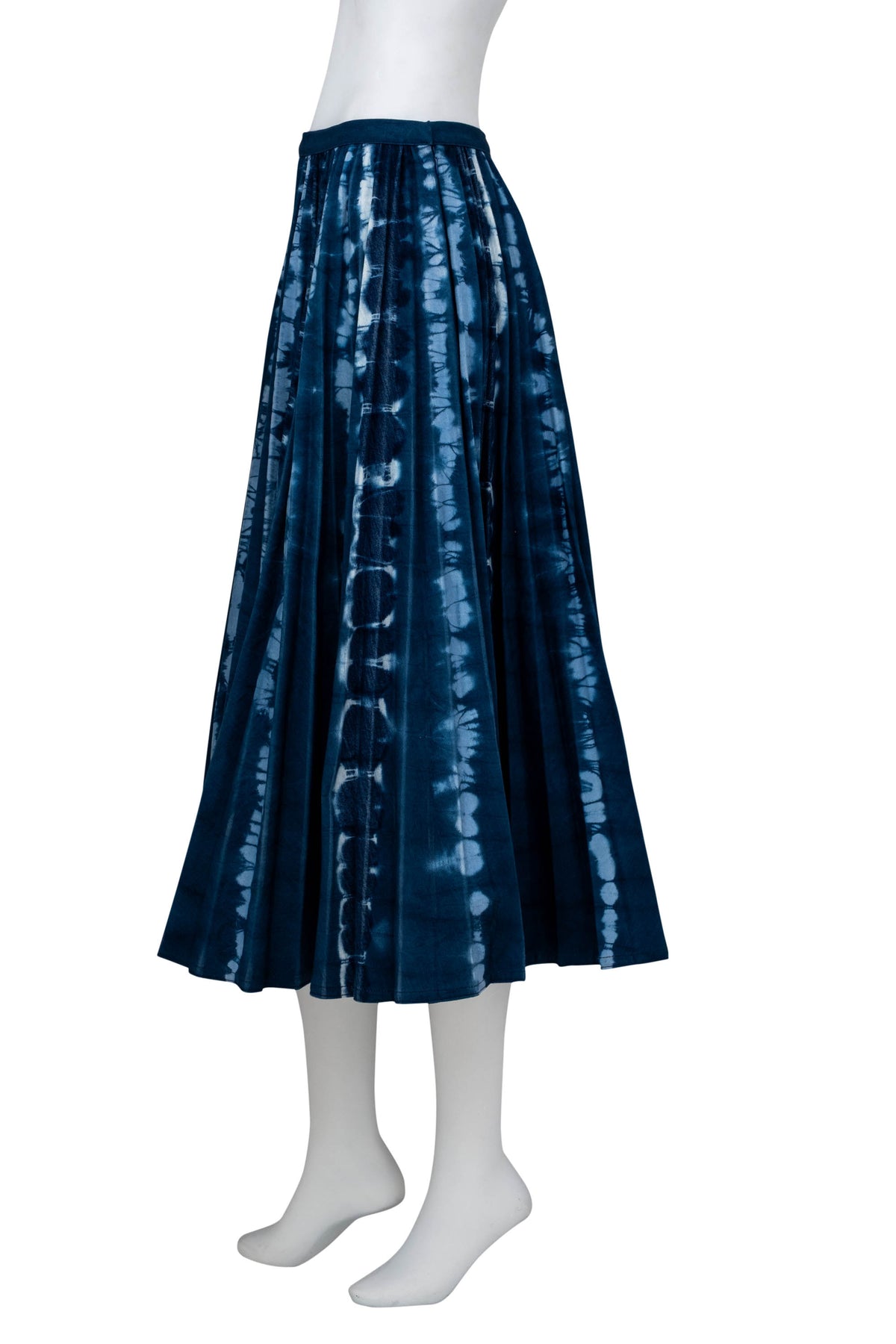 Christian Dior Blue Denim Pleated Dip Dye Skirt Size 4