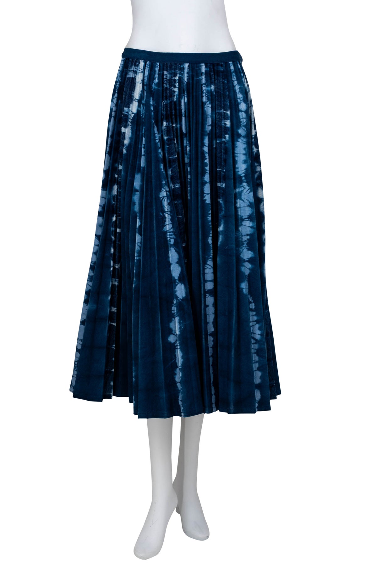 Christian Dior Blue Denim Pleated Dip Dye Skirt Size 4