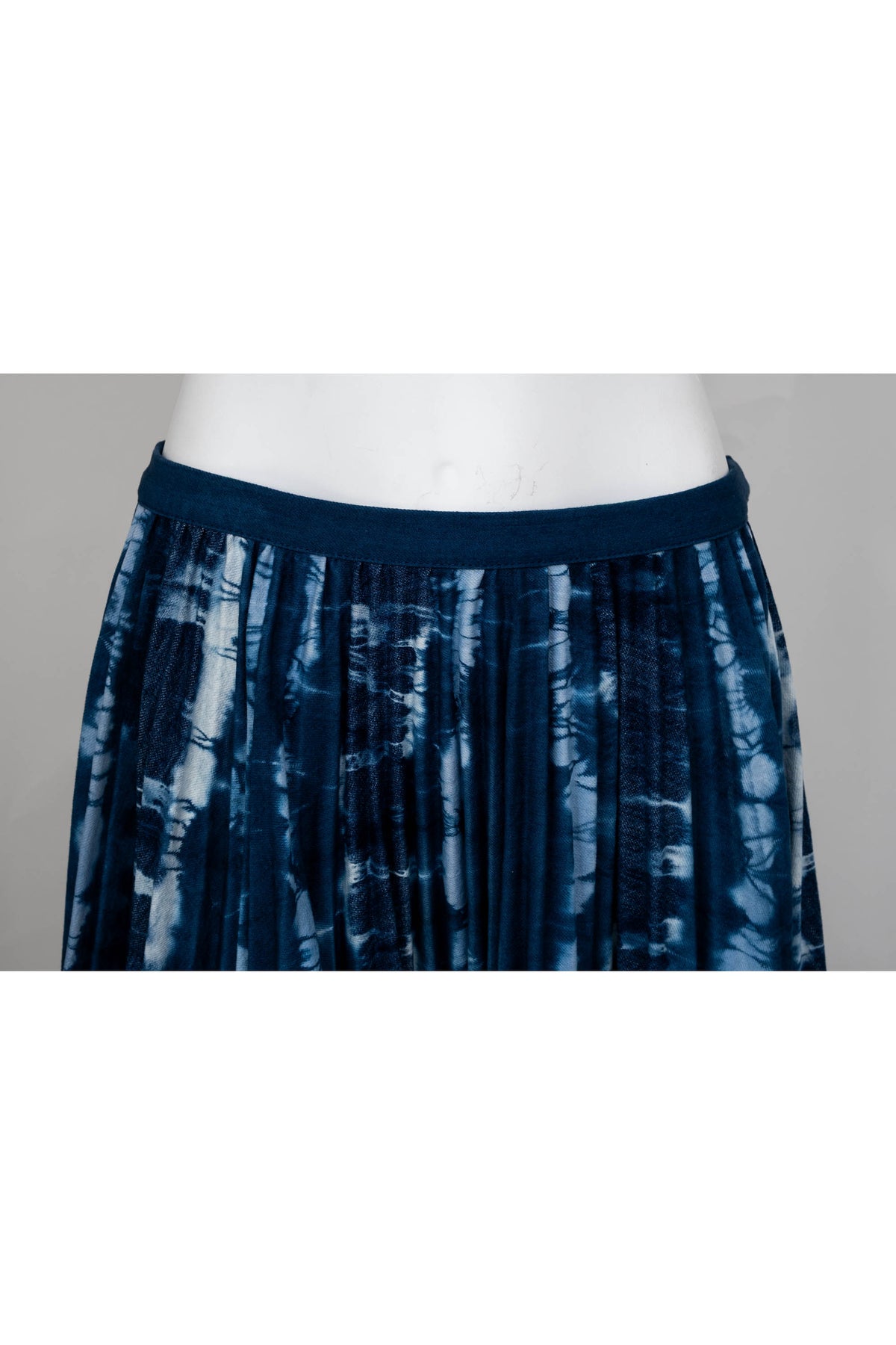 Christian Dior Blue Denim Pleated Dip Dye Skirt Size 4
