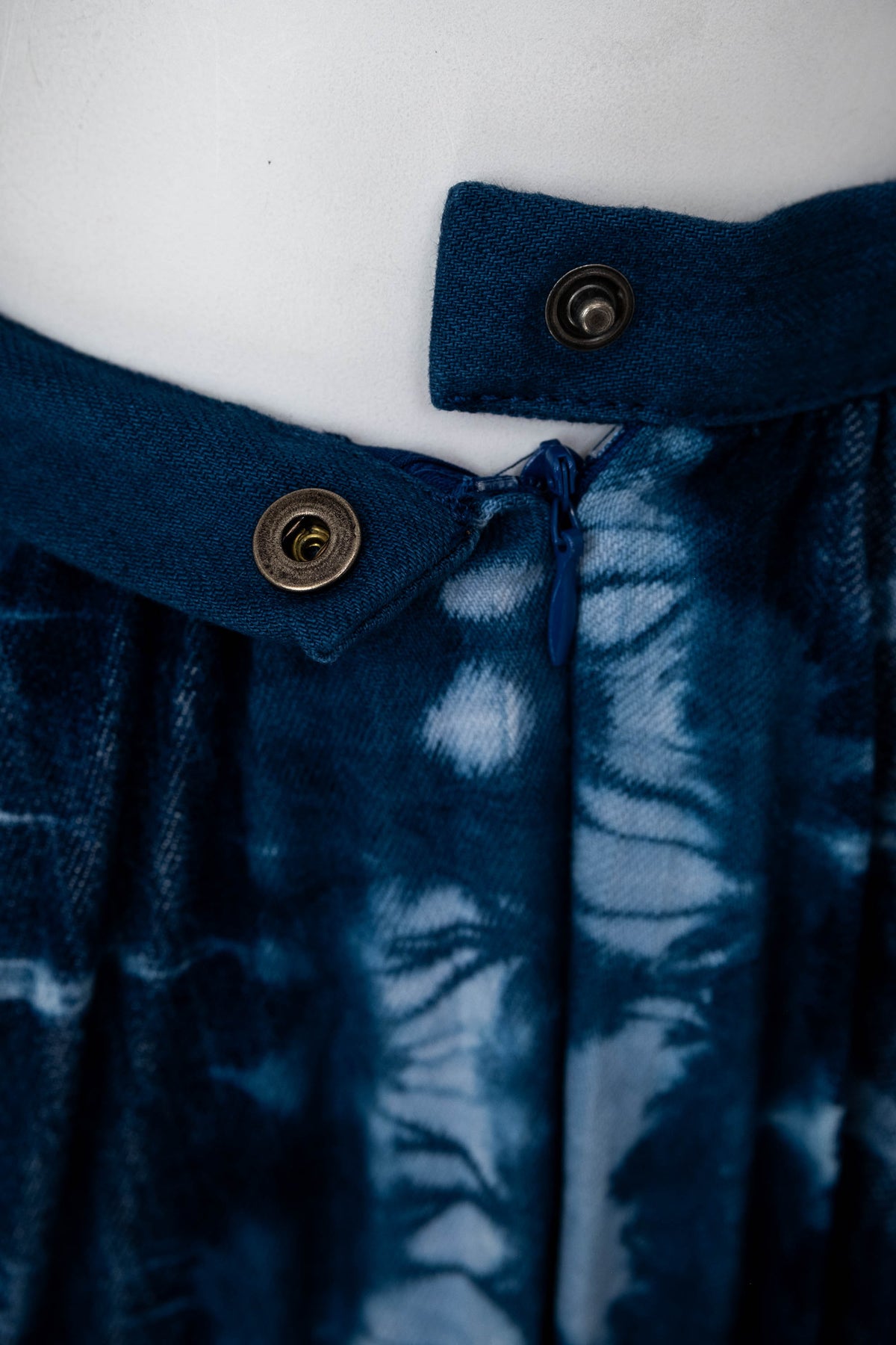 Christian Dior Blue Denim Pleated Dip Dye Skirt Size 4