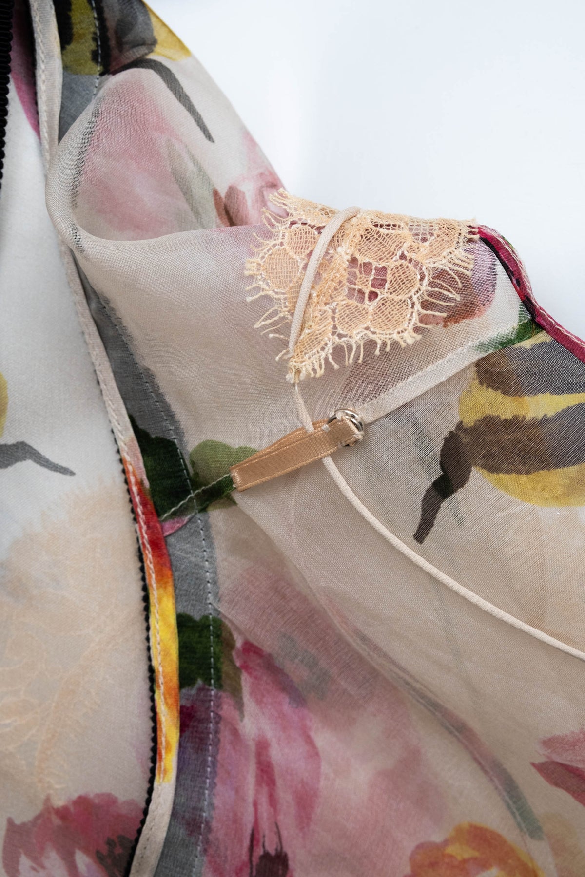 Gucci Cream Chiffon Floral Print Pleated Skirt Maxi Dress 2016 Size 42/6