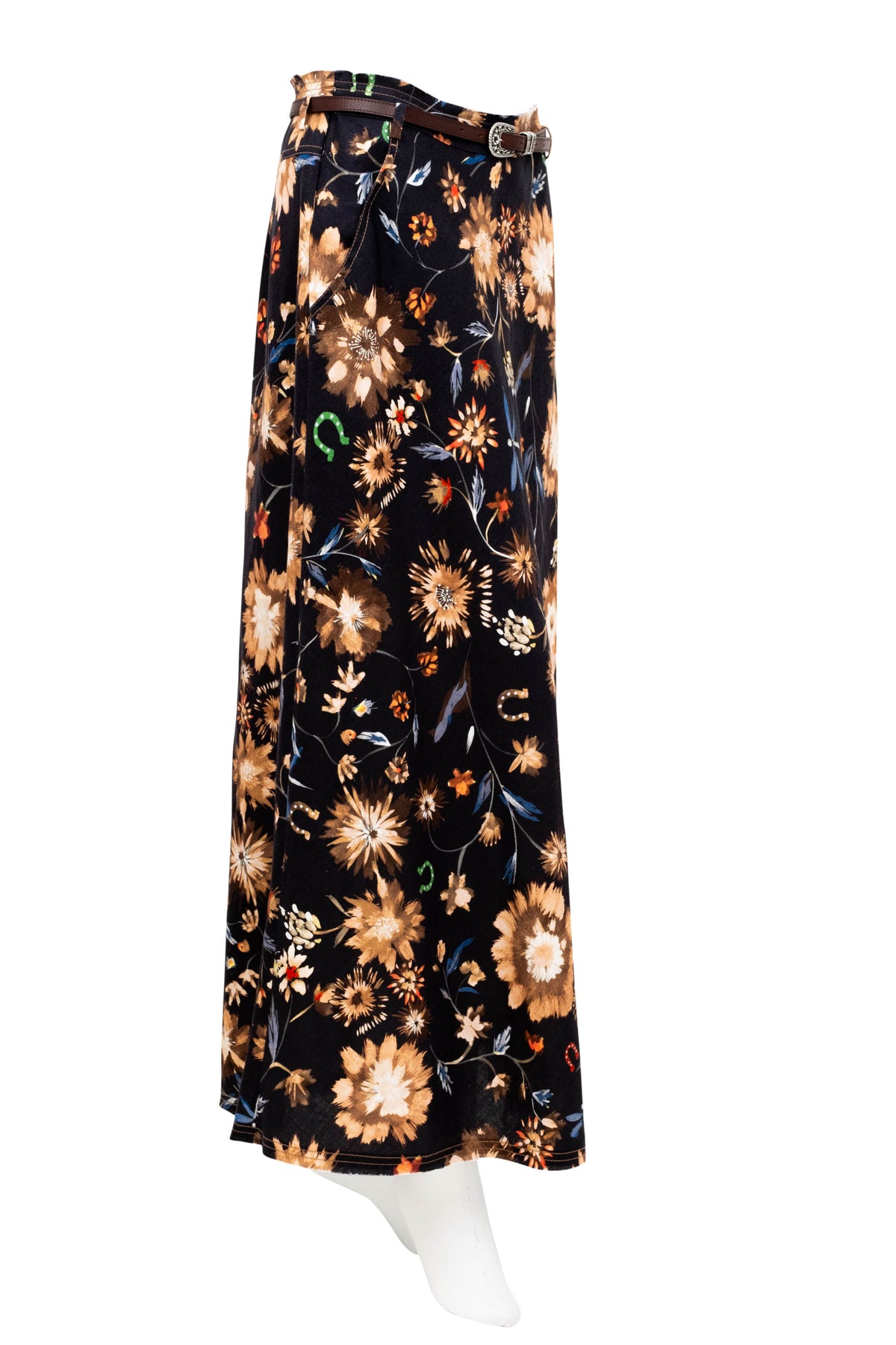 Dorothee Schumacher Brown Western Desert Print Midi Skirt Size 8