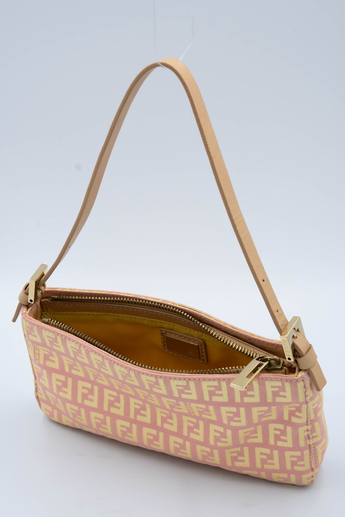 Fendi Mini Pochette Pink and Yellow Zucca Patten