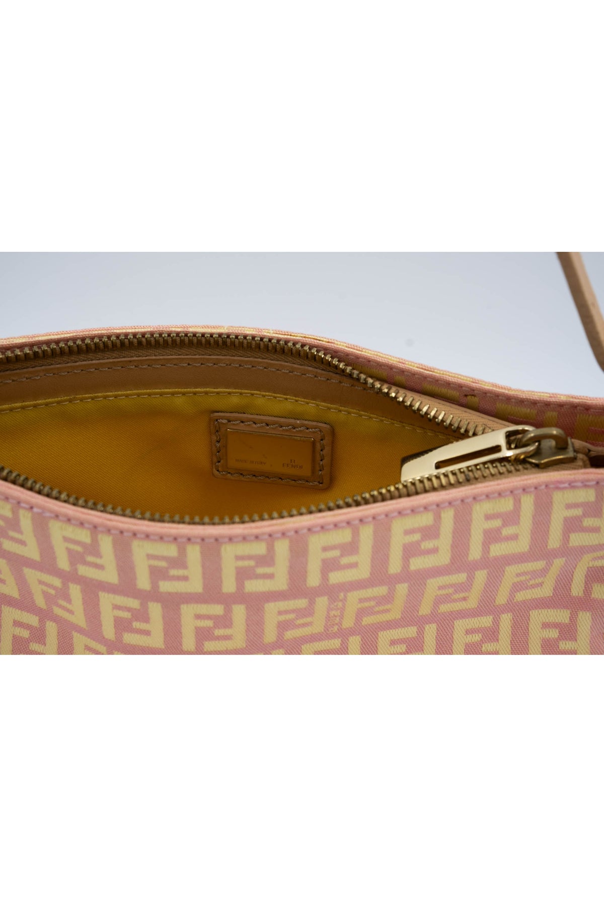 Fendi Mini Pochette Pink and Yellow Zucca Patten