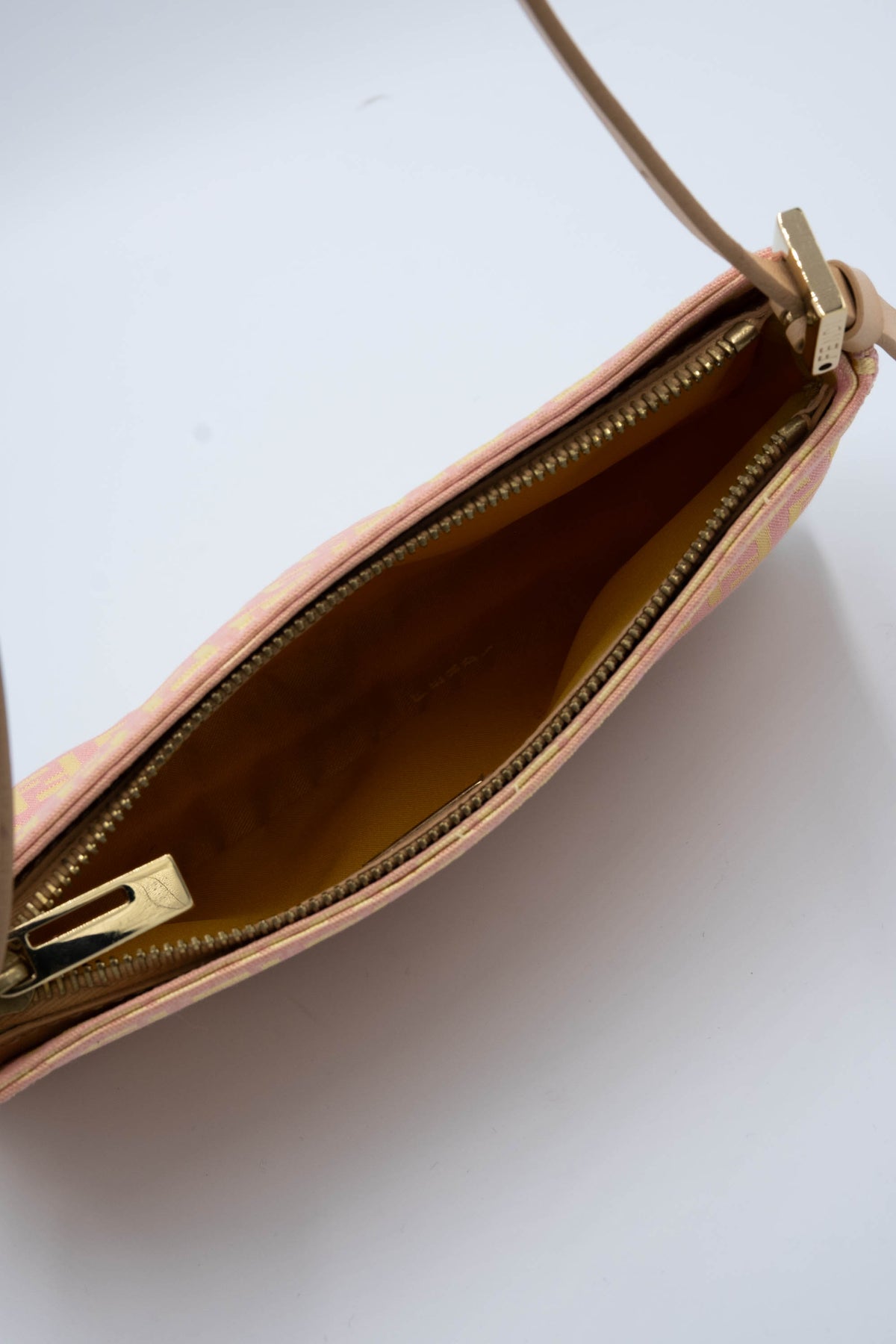 Fendi Mini Pochette Pink and Yellow Zucca Patten