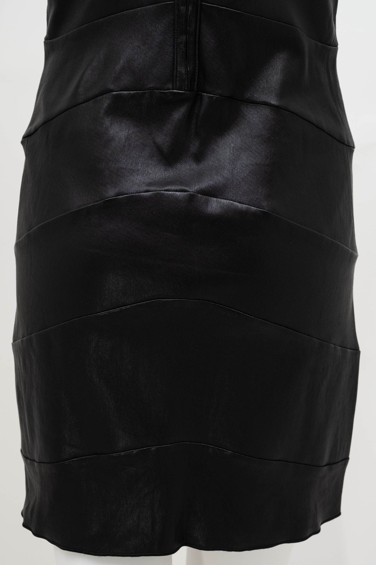 Jitrois Black Leather Dress with Crystal Embellishments Short Sleeve Size 40